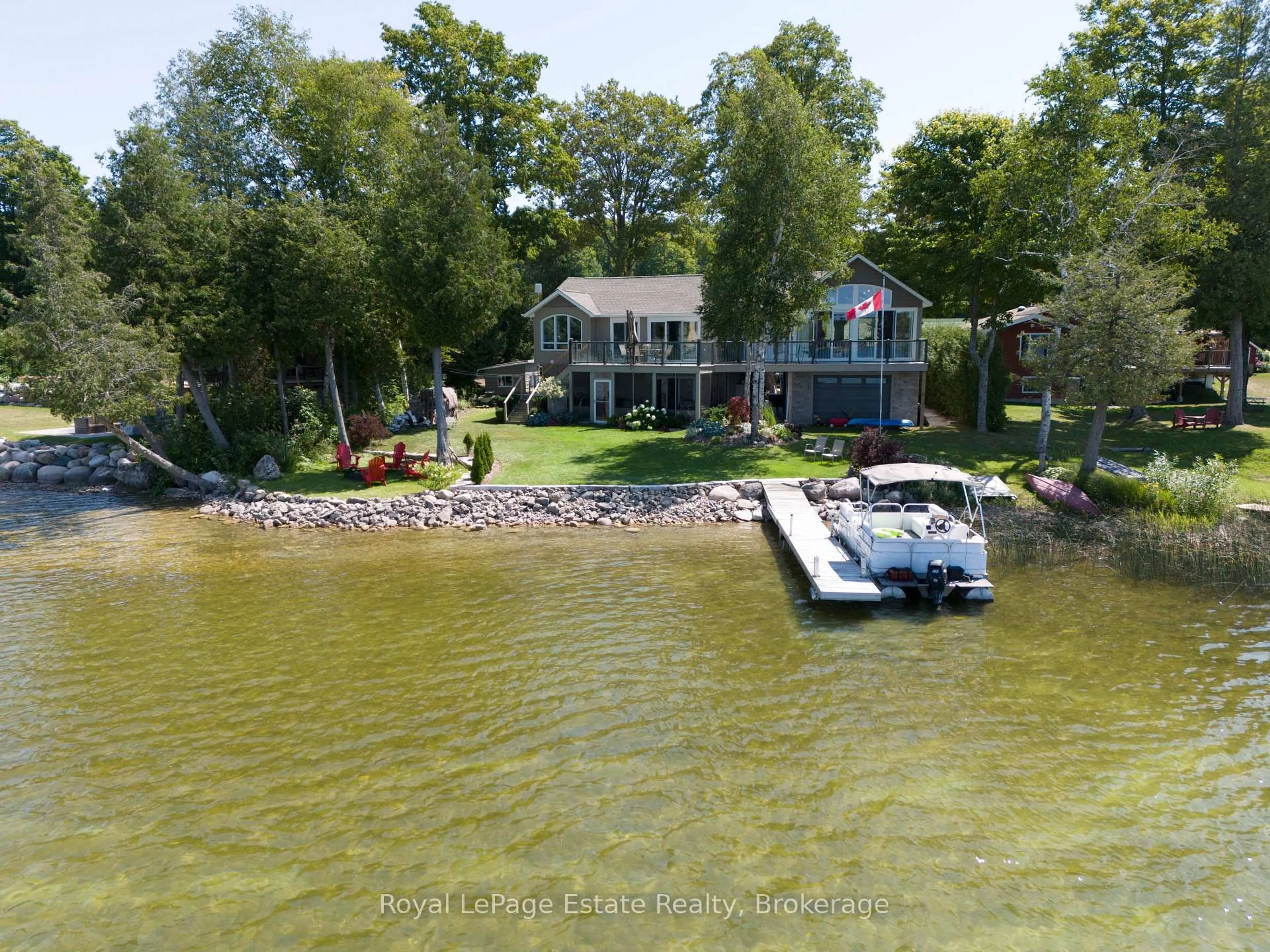 A pic from outside/outdoor area/front of a property/back of a property/a pic from drone, water/lake/river/ocean view for 51 MacDonald St, South Bruce Peninsula Ontario N0H 1A0