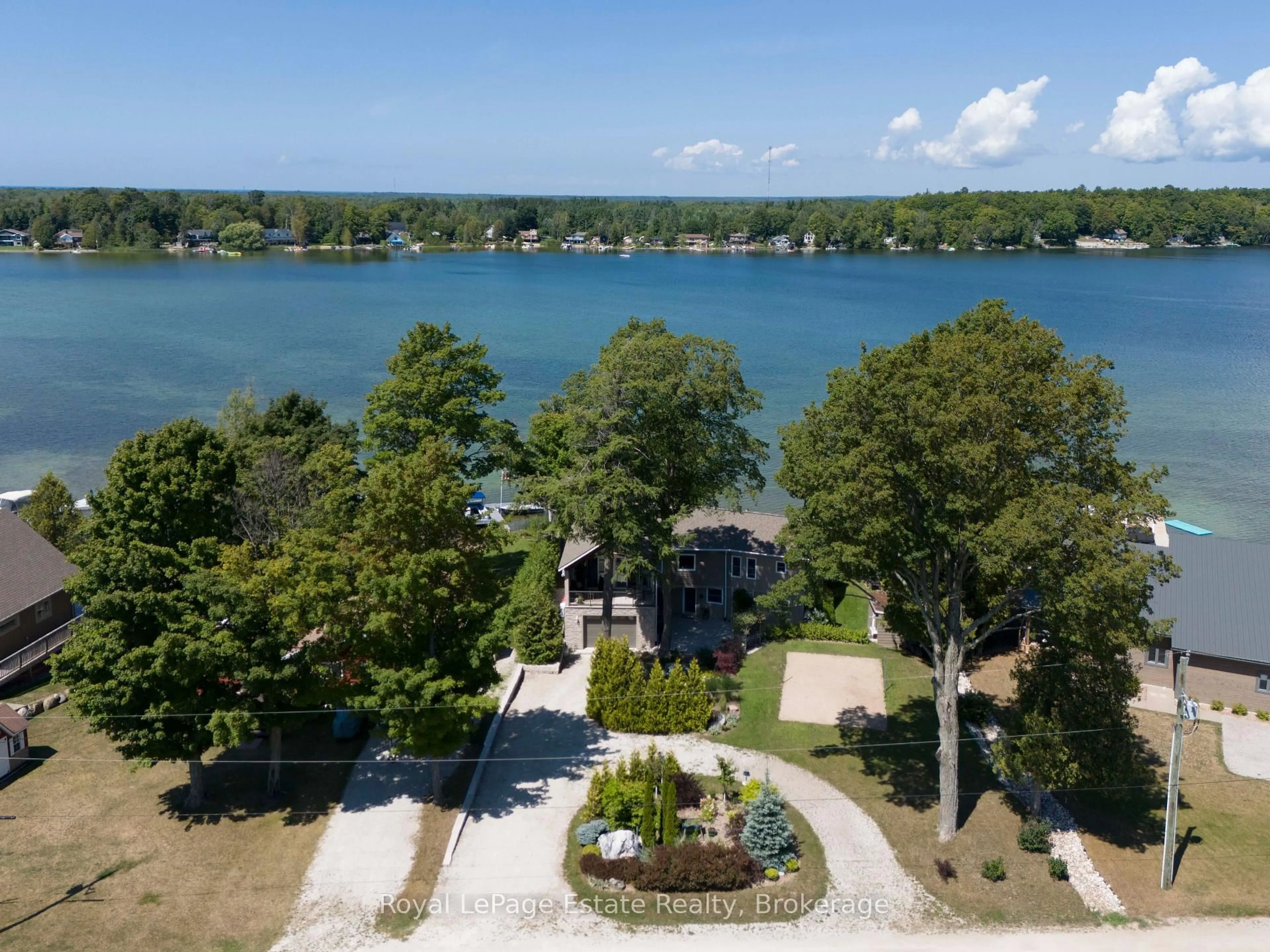 A pic from outside/outdoor area/front of a property/back of a property/a pic from drone, water/lake/river/ocean view for 51 MacDonald St, South Bruce Peninsula Ontario N0H 1A0