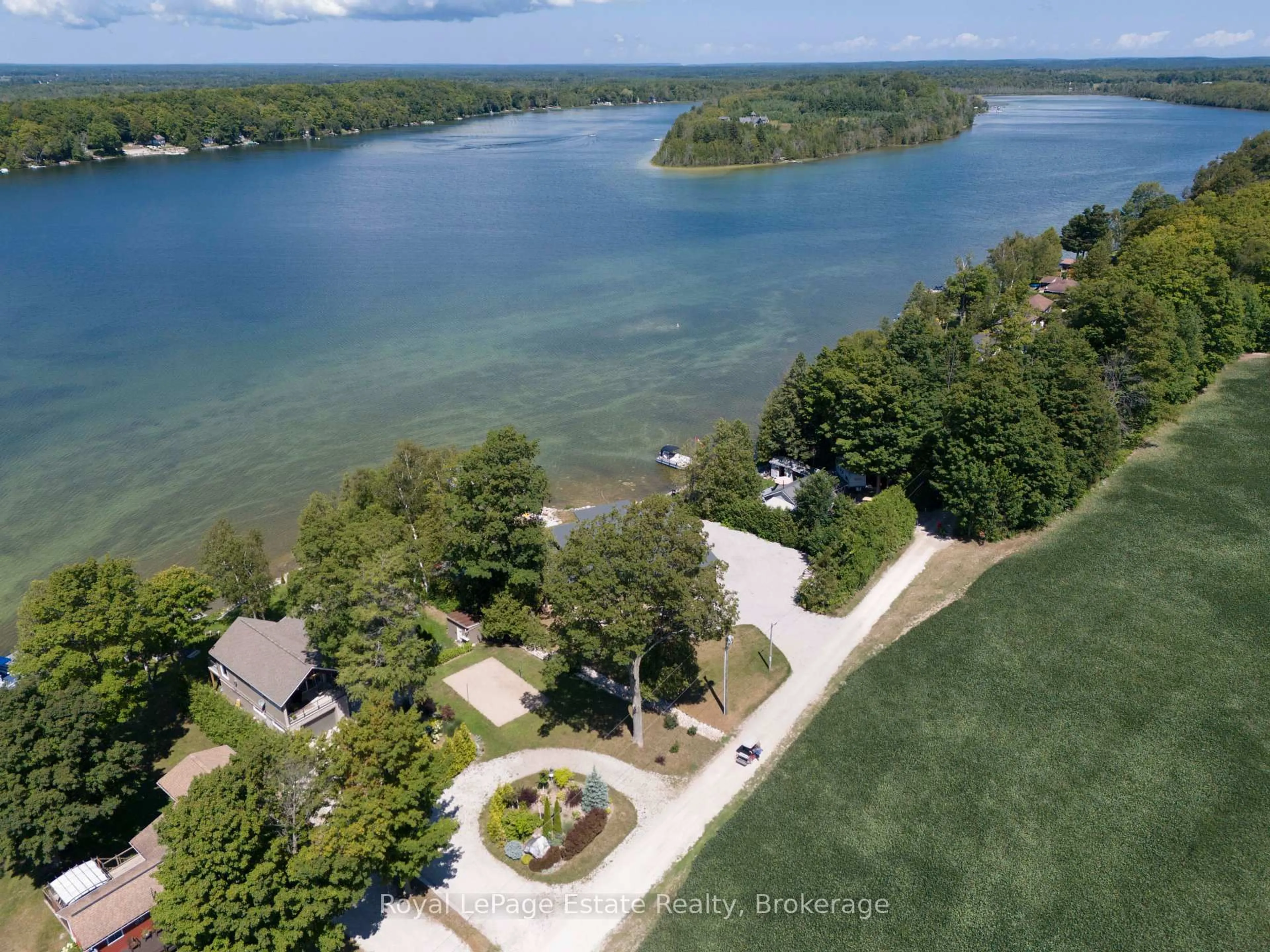 A pic from outside/outdoor area/front of a property/back of a property/a pic from drone, water/lake/river/ocean view for 51 MacDonald St, South Bruce Peninsula Ontario N0H 1A0