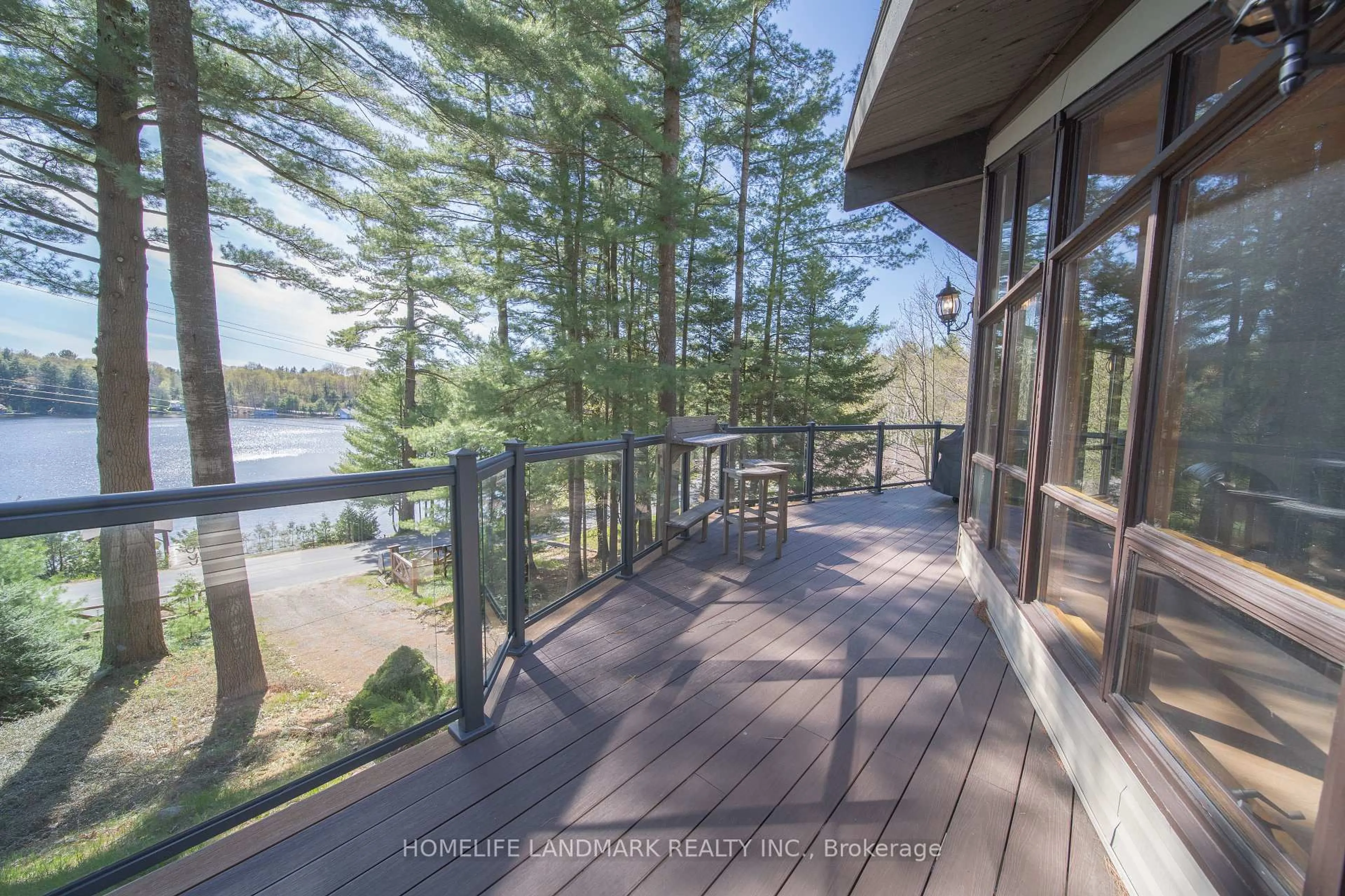 Patio, water/lake/river/ocean view for 1245 Mortimers Point Rd, Muskoka Lakes Ontario P0B 1J0