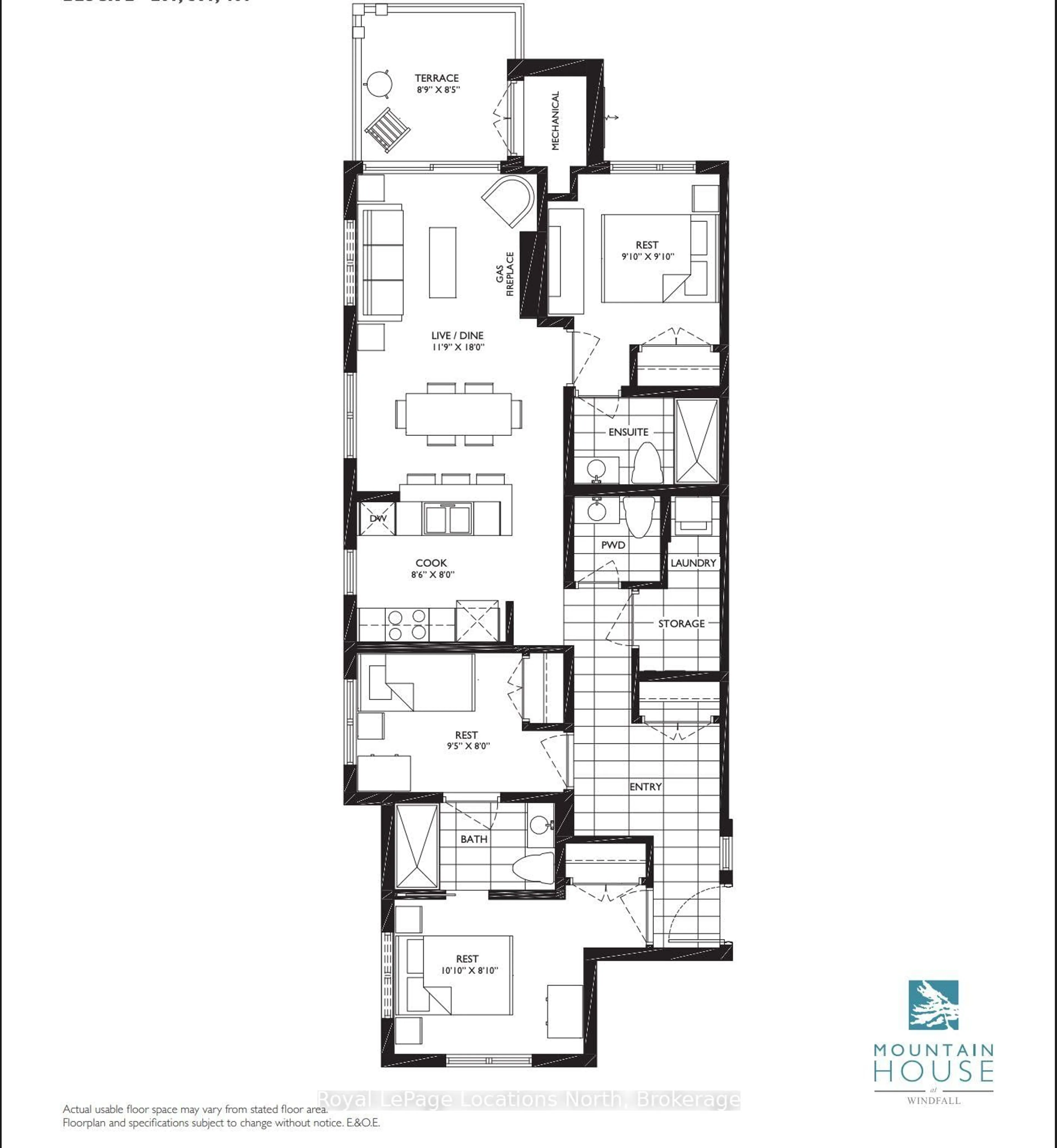Floor plan for 21 Beckwith Lane #206, Blue Mountains Ontario L9Y 3B6