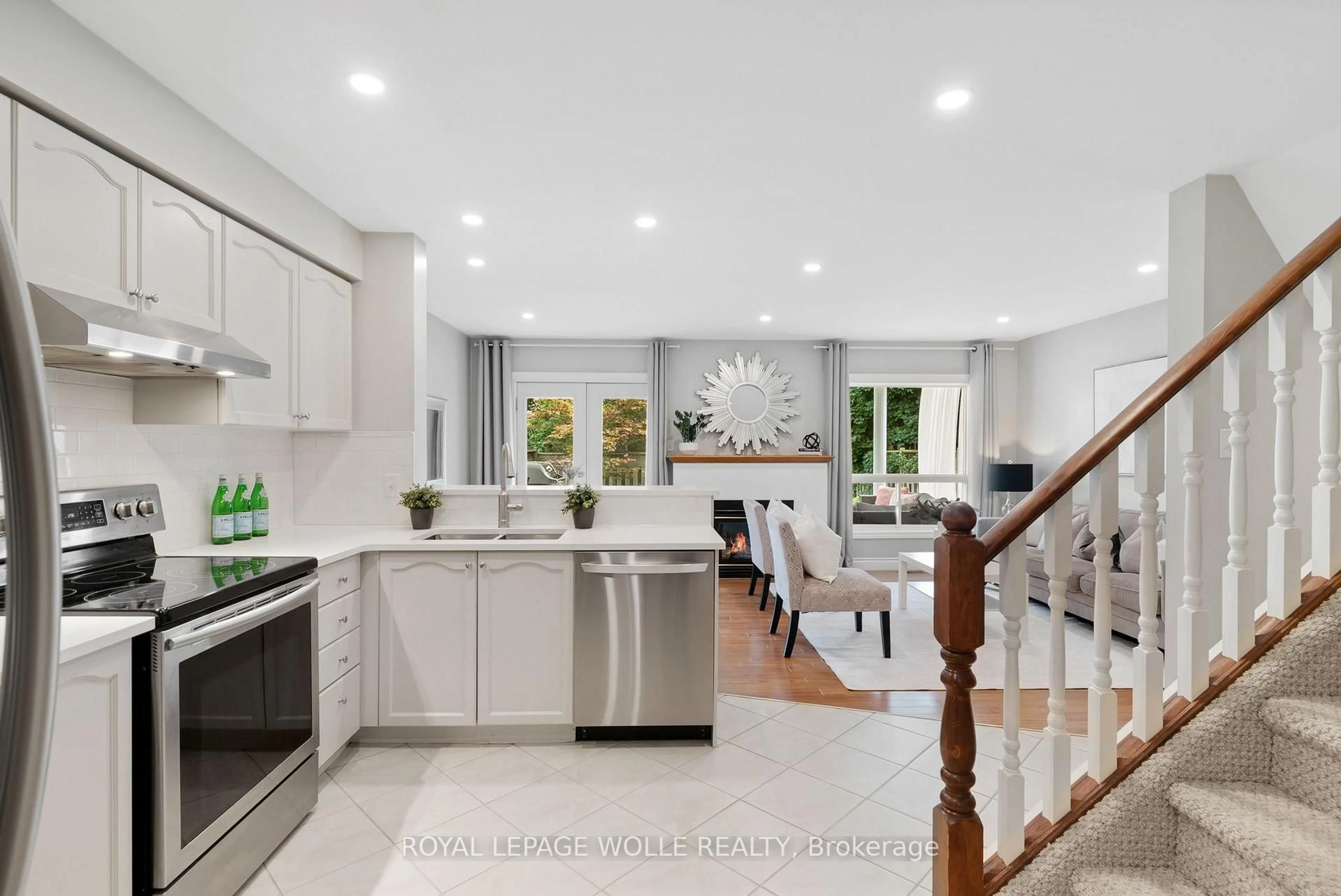 Open concept kitchen, ceramic/tile floor for 711 Angler Way, Waterloo Ontario N2K 4L6