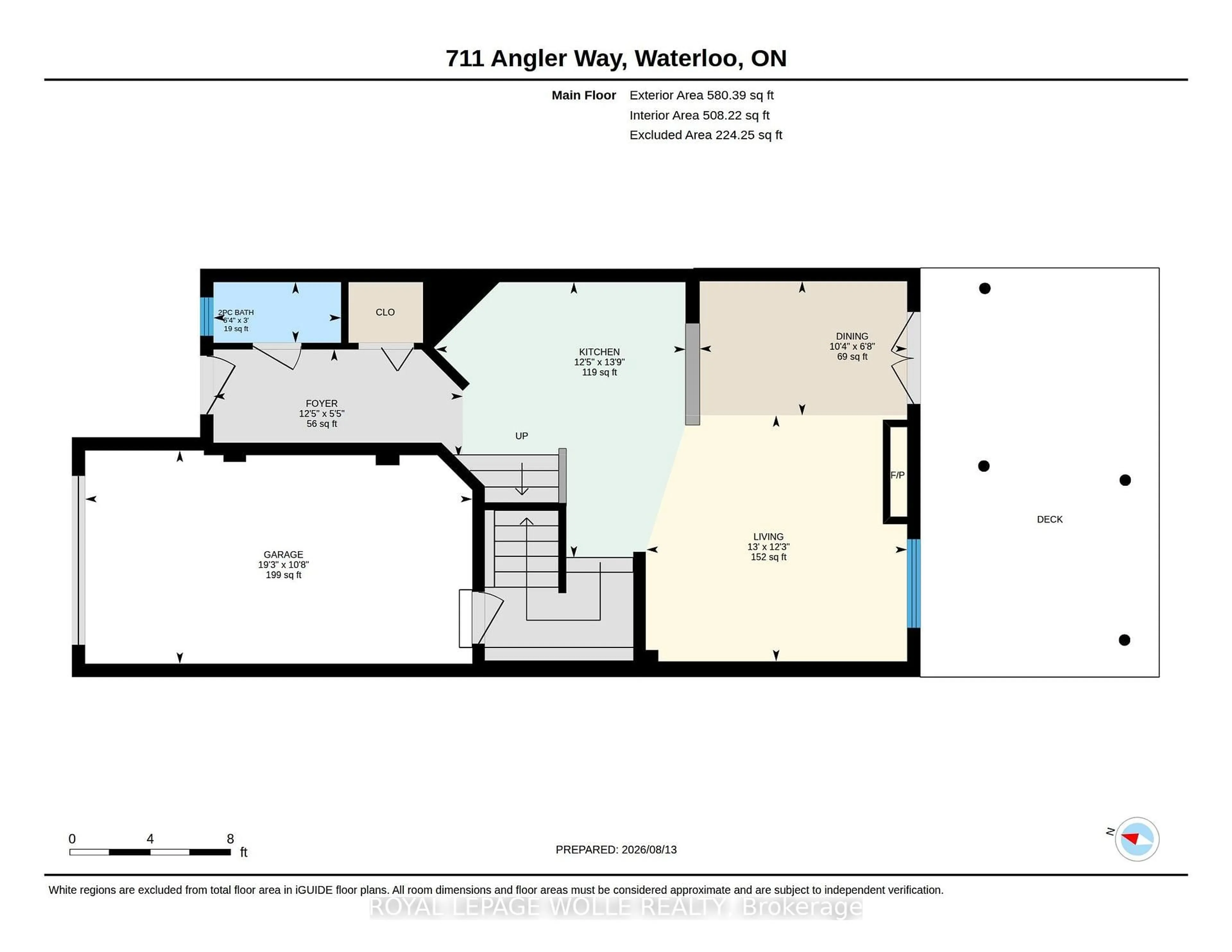 Floor plan for 711 Angler Way, Waterloo Ontario N2K 4L6