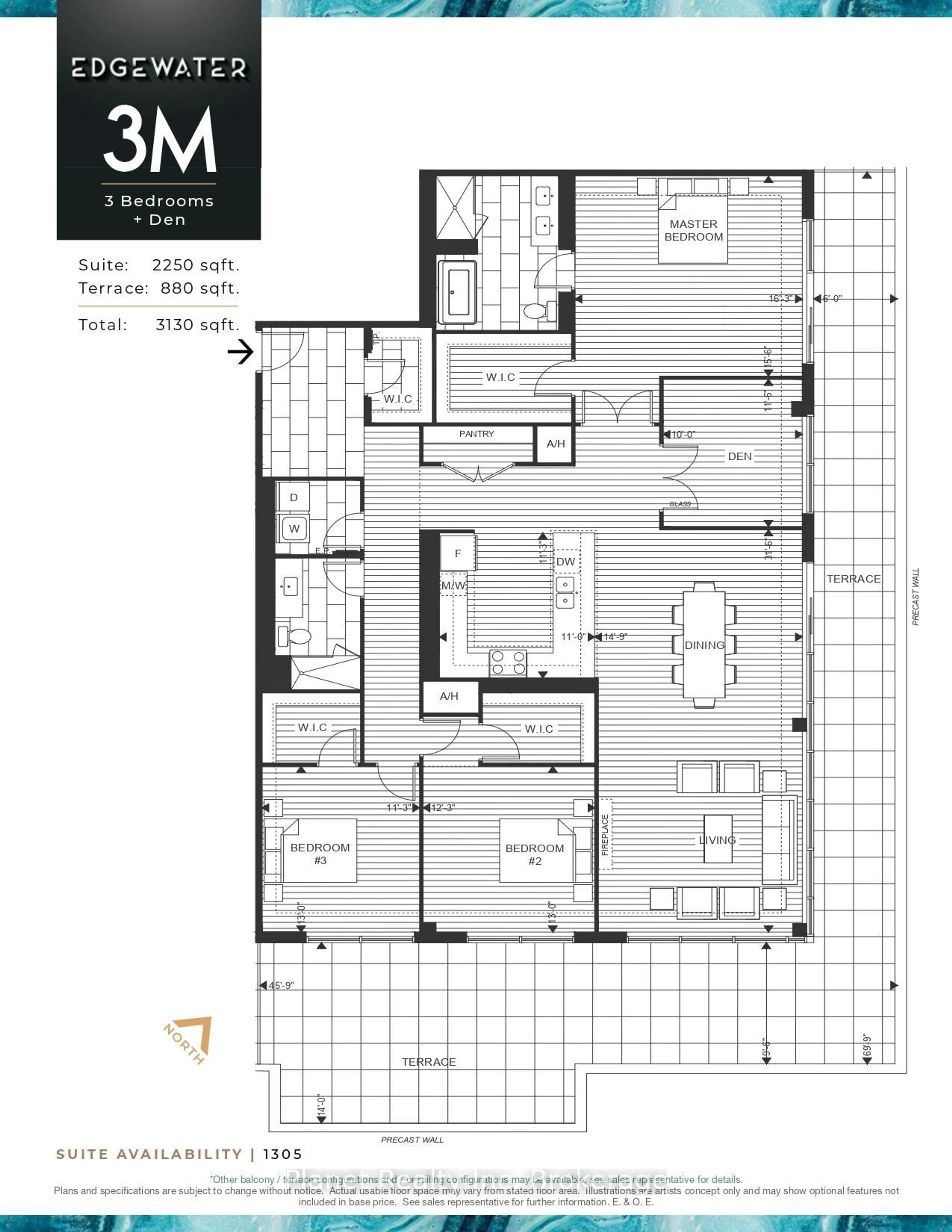 Floor plan for 71 Wyndham St #1305, Guelph Ontario N1E 0T7
