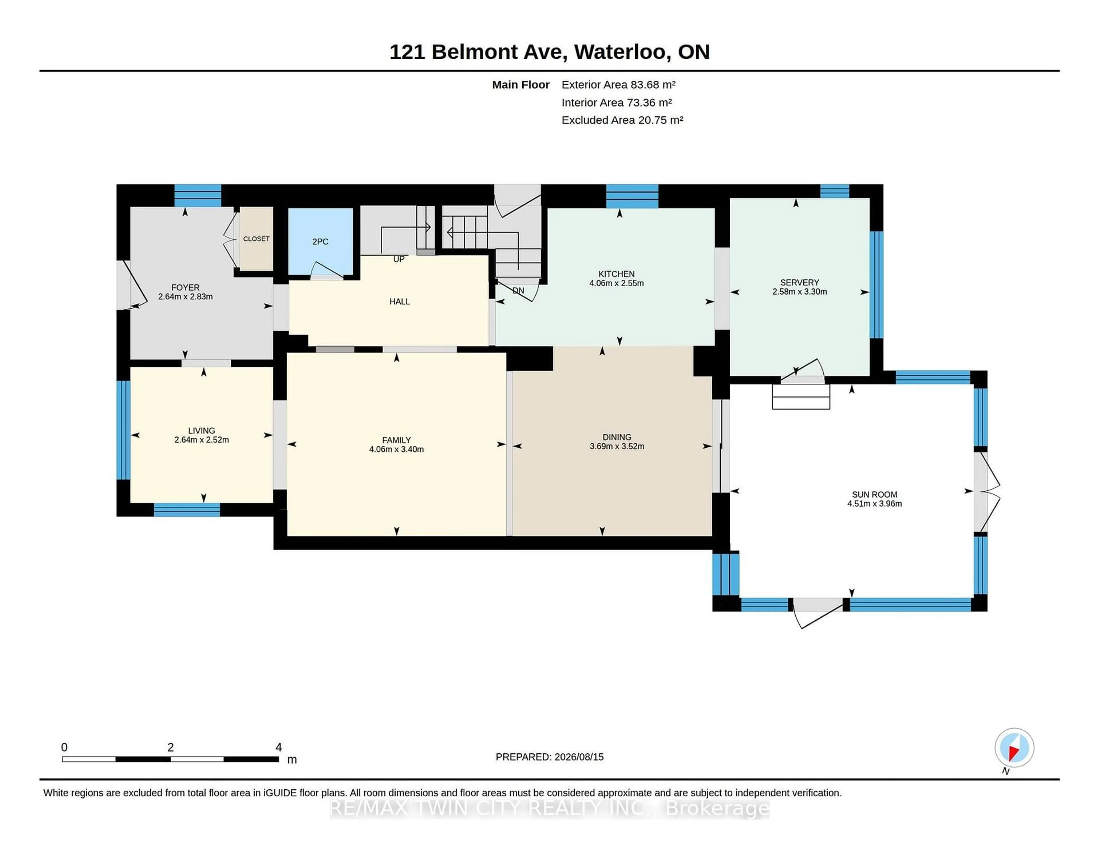 Floor plan for 121 Belmont Ave, Waterloo Ontario N2L 2A8