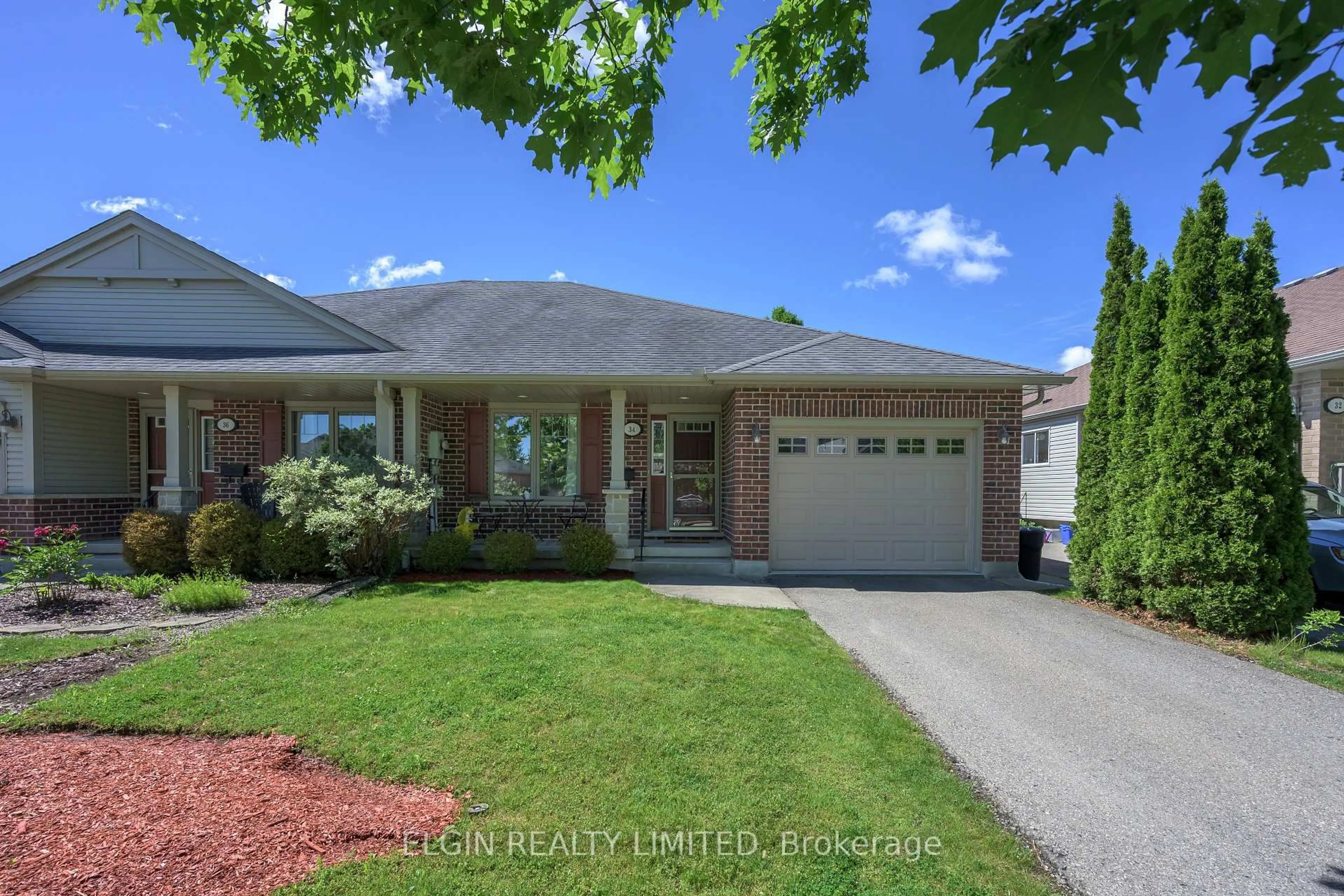 Home with brick exterior material, street for 34 Pear Tree Ave, St. Thomas Ontario N5R 0B5