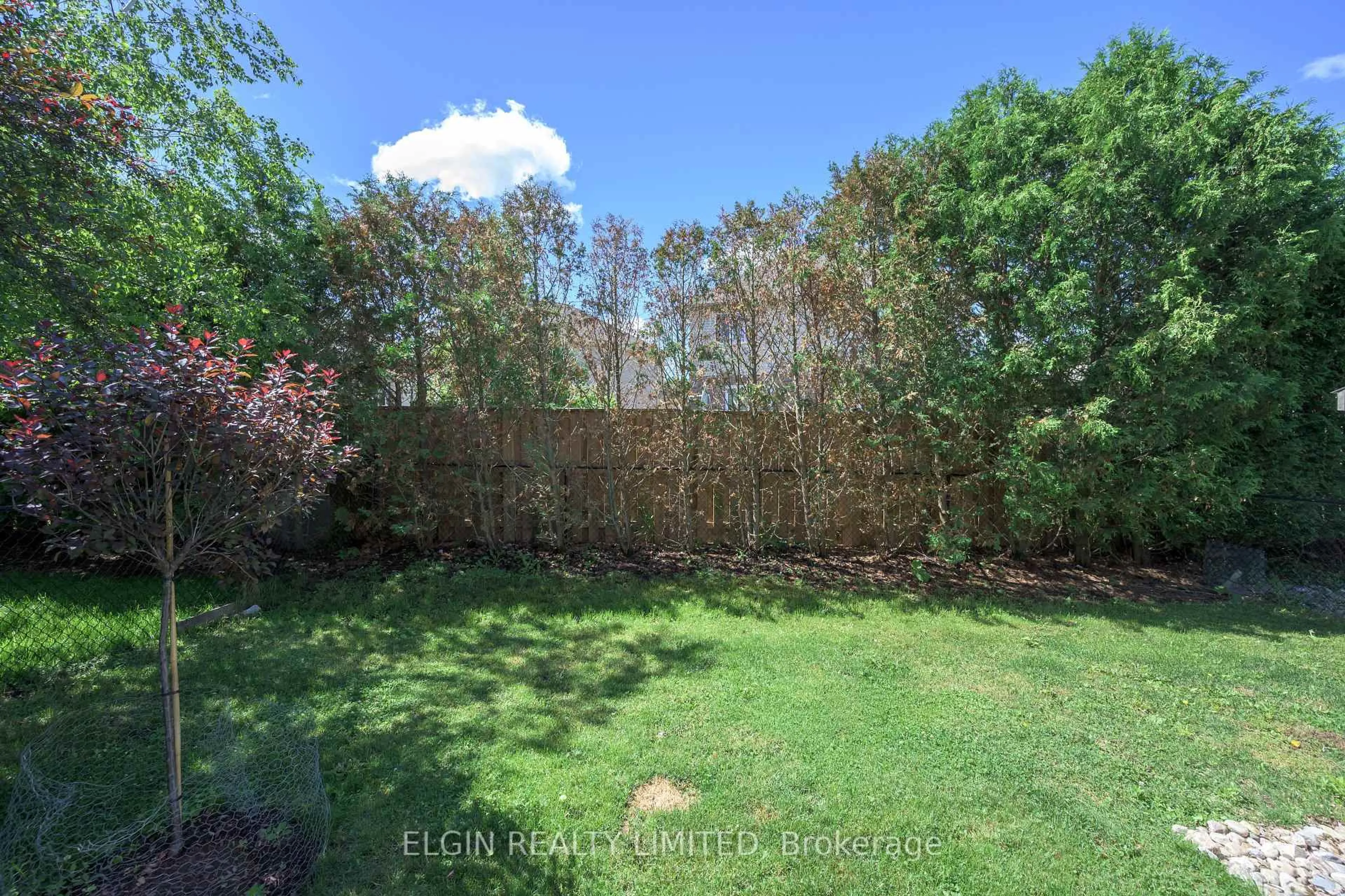 A pic from outside/outdoor area/front of a property/back of a property/a pic from drone, forest/trees view for 34 Pear Tree Ave, St. Thomas Ontario N5R 0B5
