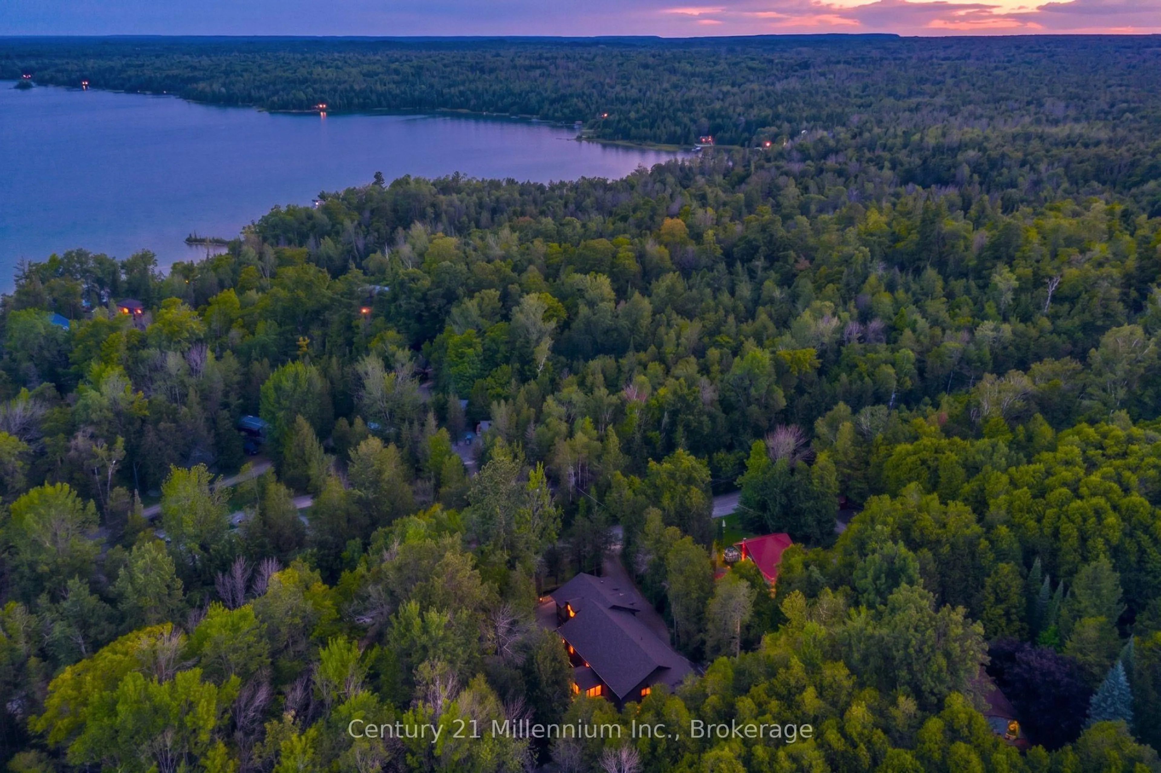 A pic from outside/outdoor area/front of a property/back of a property/a pic from drone, water/lake/river/ocean view for 81 Parkside Ave, South Bruce Peninsula Ontario N0H 2T0