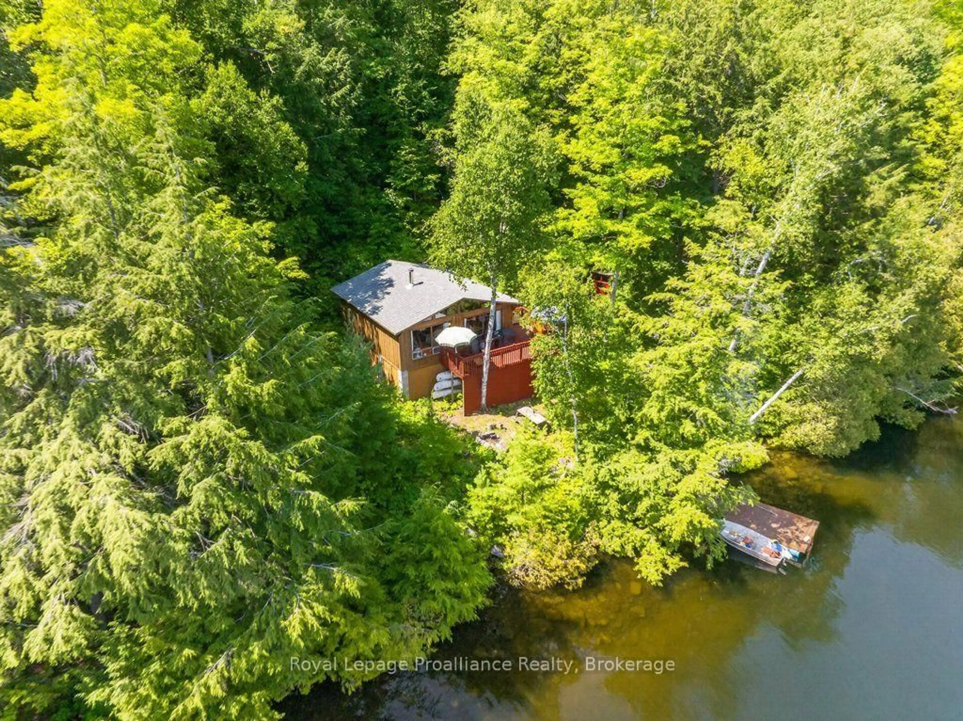 A pic from outside/outdoor area/front of a property/back of a property/a pic from drone, water/lake/river/ocean view for 3310 Shabomeka Lake, Cloyne Ontario K0H 1K0