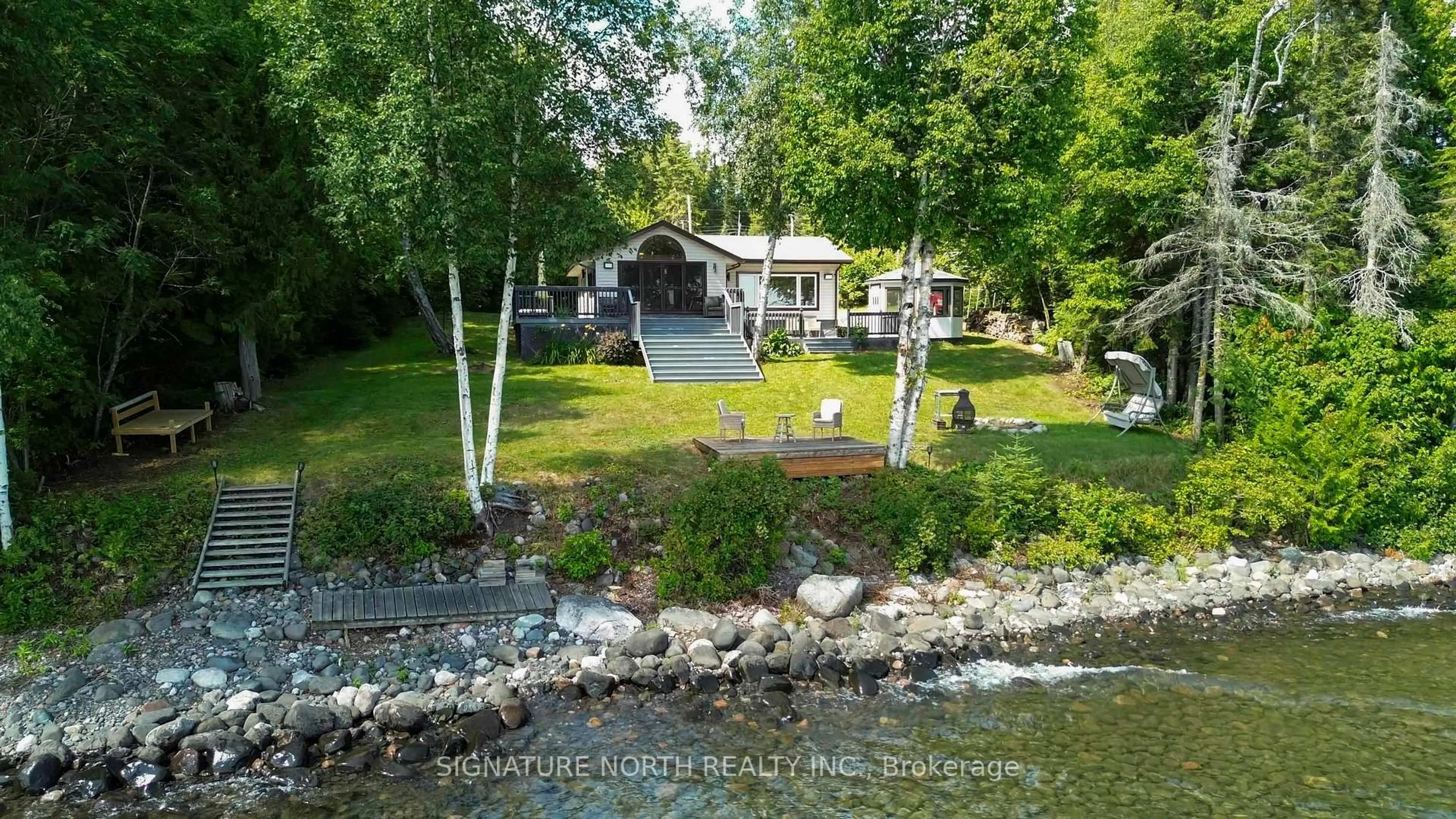 A pic from outside/outdoor area/front of a property/back of a property/a pic from drone, water/lake/river/ocean view for 2427 Scott Dr, Shuniah Ontario P7A 0Y7