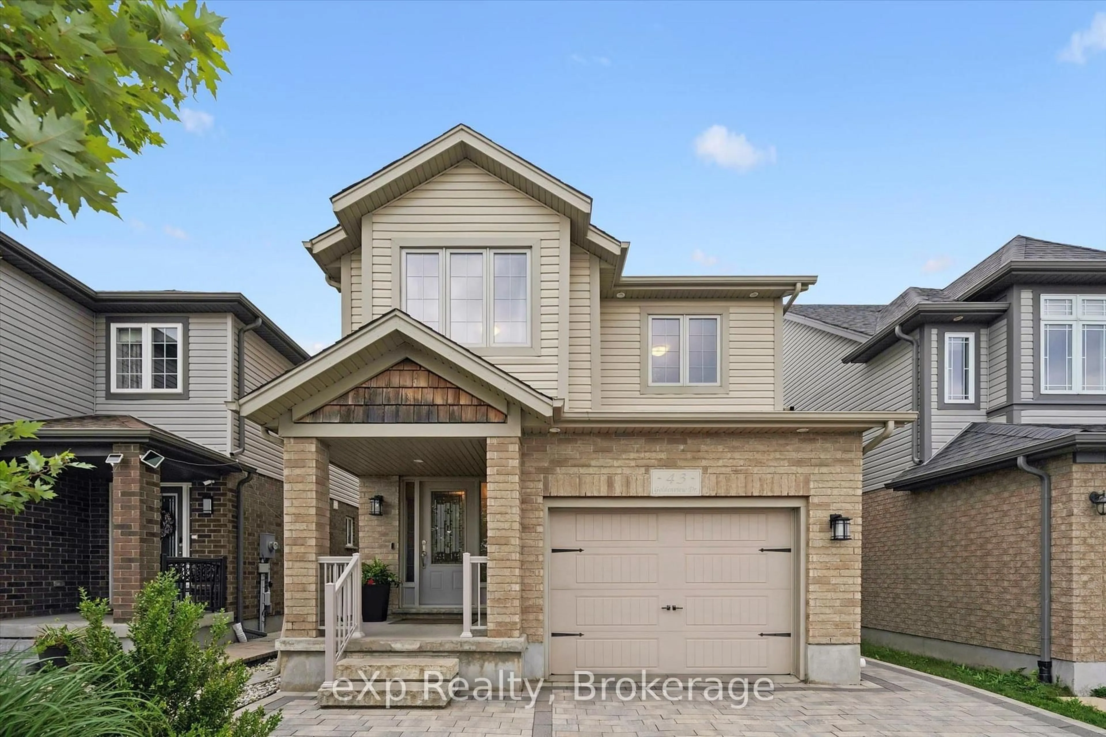 Home with brick exterior material, street for 43 Goldenview Dr, Guelph Ontario N1E 0M5