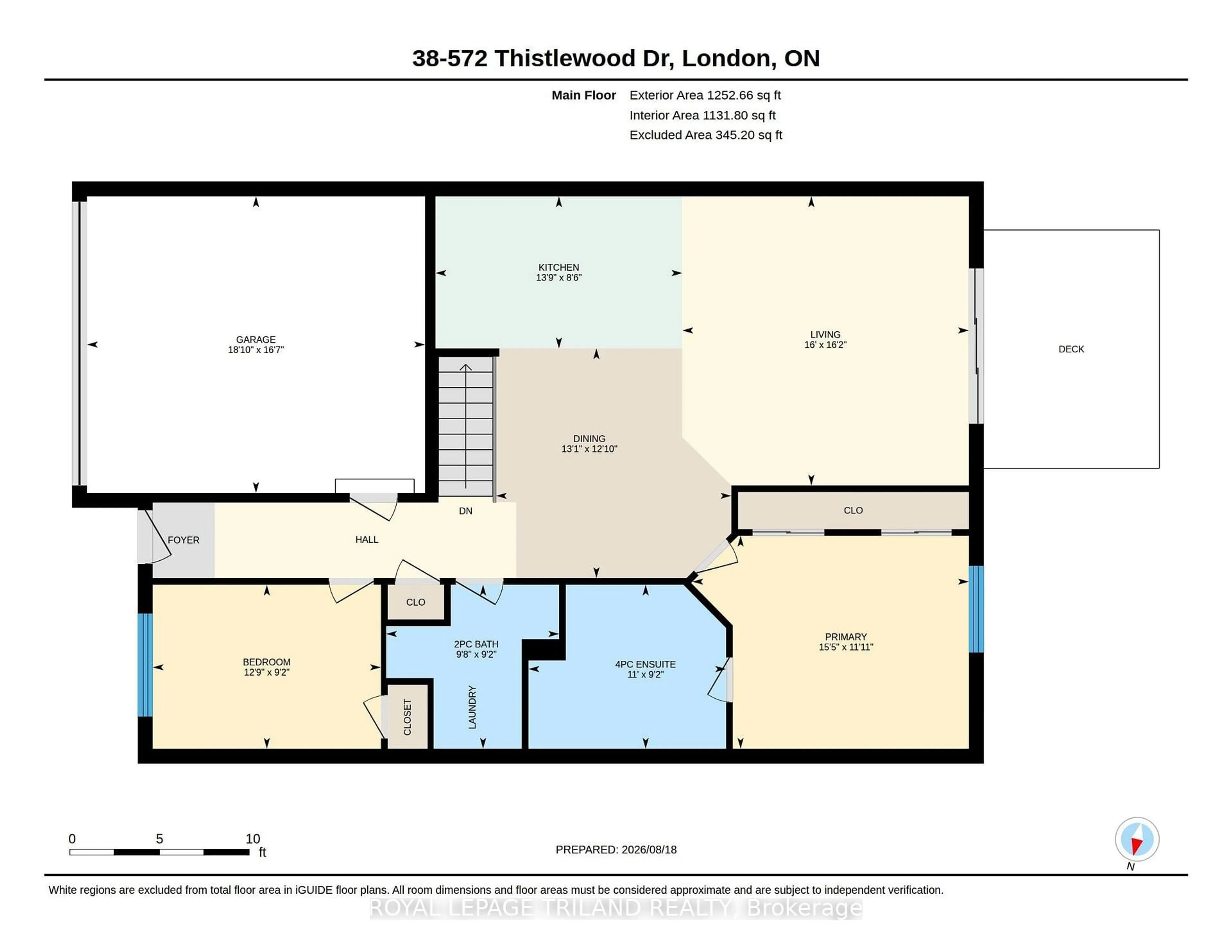Floor plan for 572 Thistlewood Dr #38, London North Ontario N5X 4N6