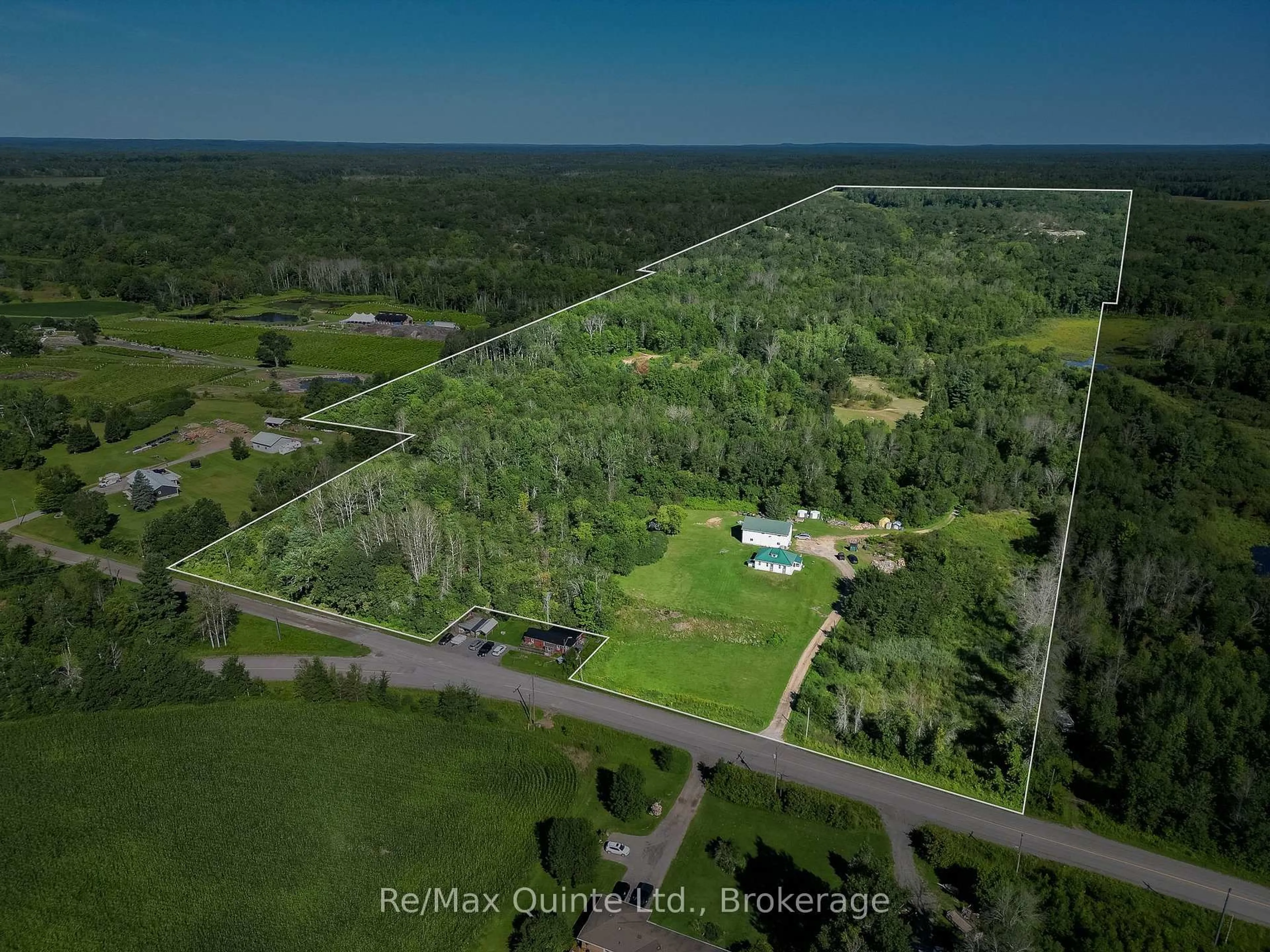 A pic from outside/outdoor area/front of a property/back of a property/a pic from drone, water/lake/river/ocean view for 1477 Sulphide Rd, Tweed Ontario K0K 3J0
