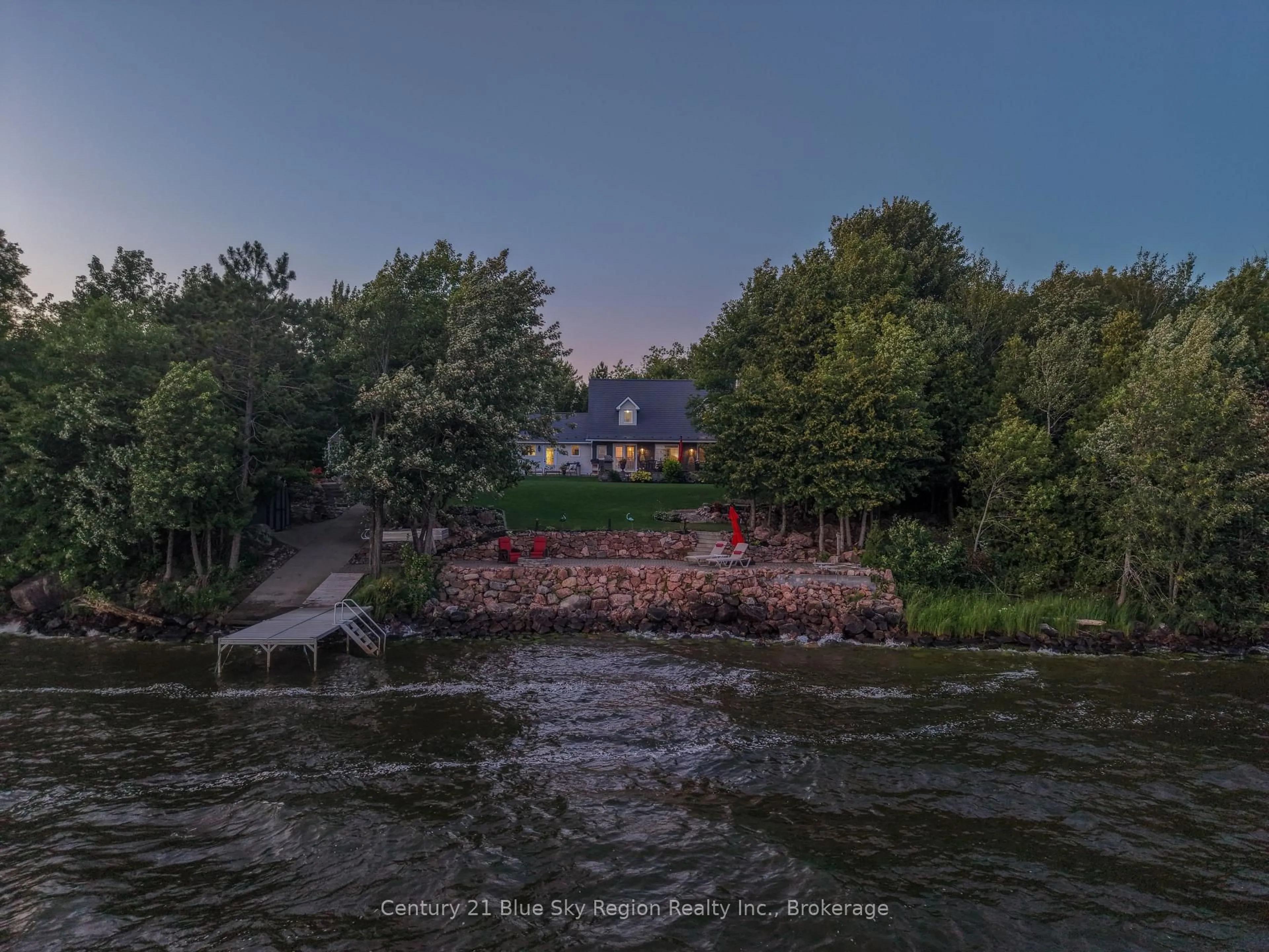 A pic from outside/outdoor area/front of a property/back of a property/a pic from drone, water/lake/river/ocean view for 6 Du Lac Dr, West Nipissing Ontario P2B 2X8