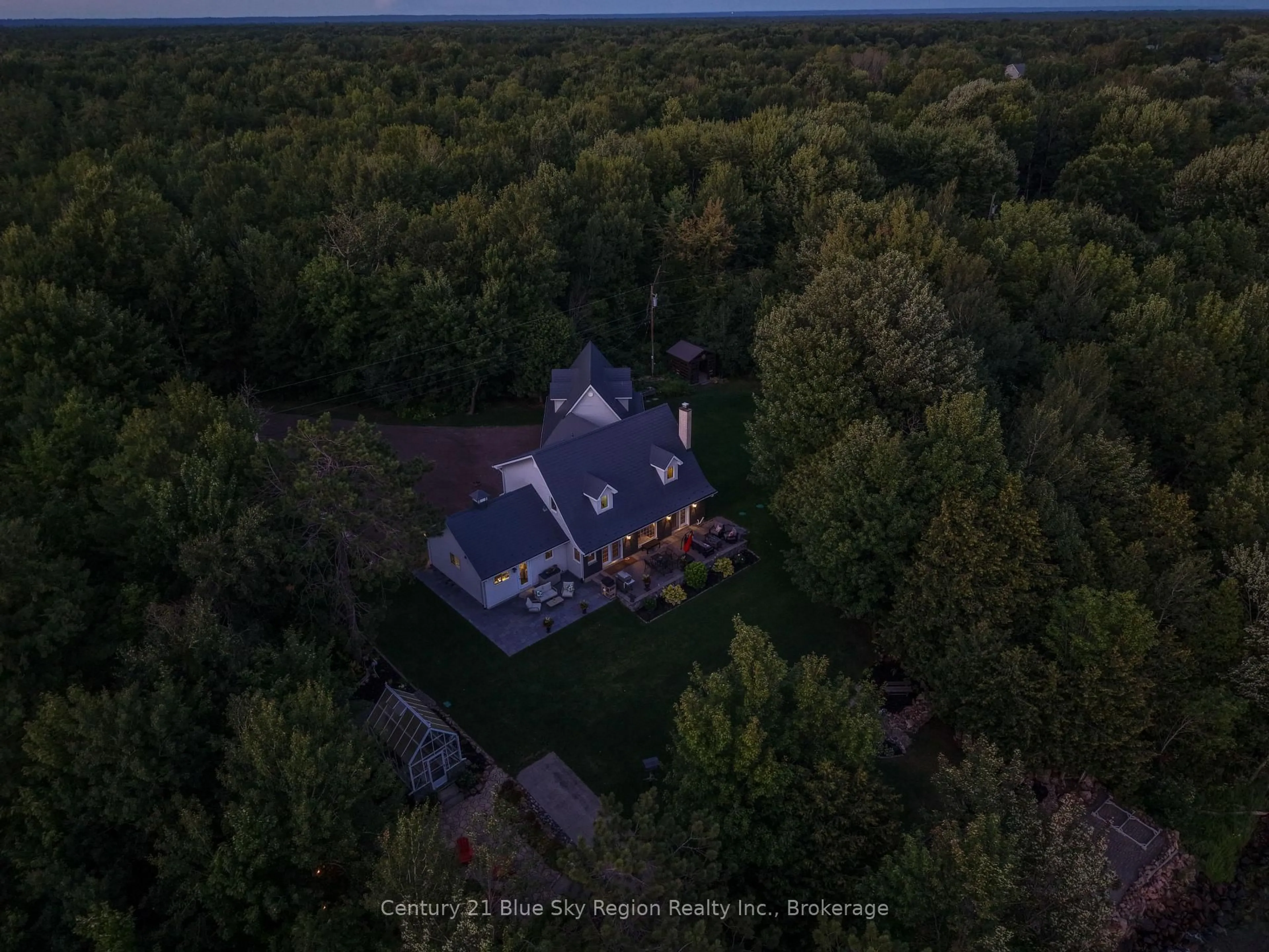 A pic from outside/outdoor area/front of a property/back of a property/a pic from drone, forest/trees view for 6 Du Lac Dr, West Nipissing Ontario P2B 2X8