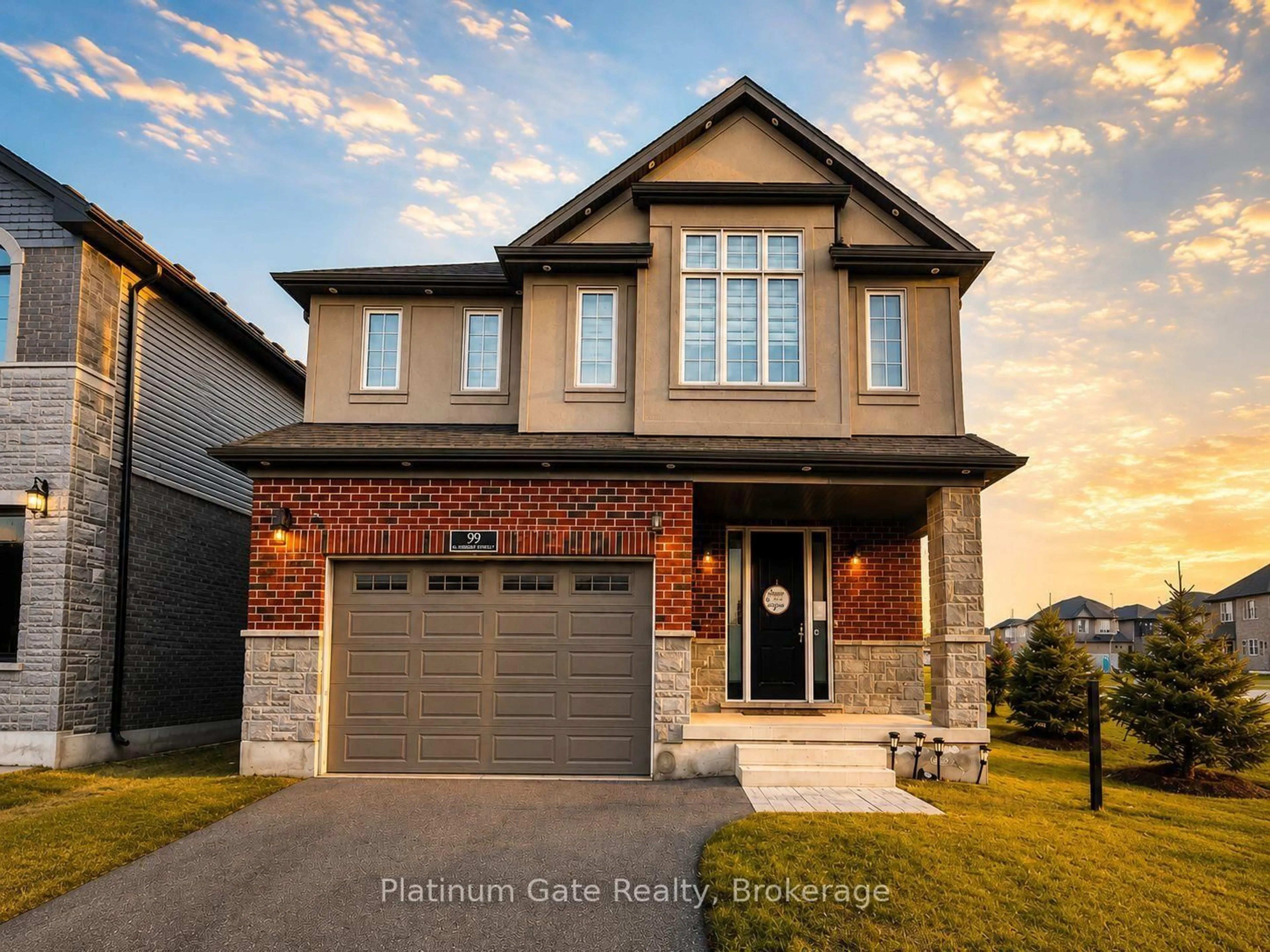 Home with brick exterior material, street for 99 Ian Ormston Dr, Kitchener Ontario N2P 0K2
