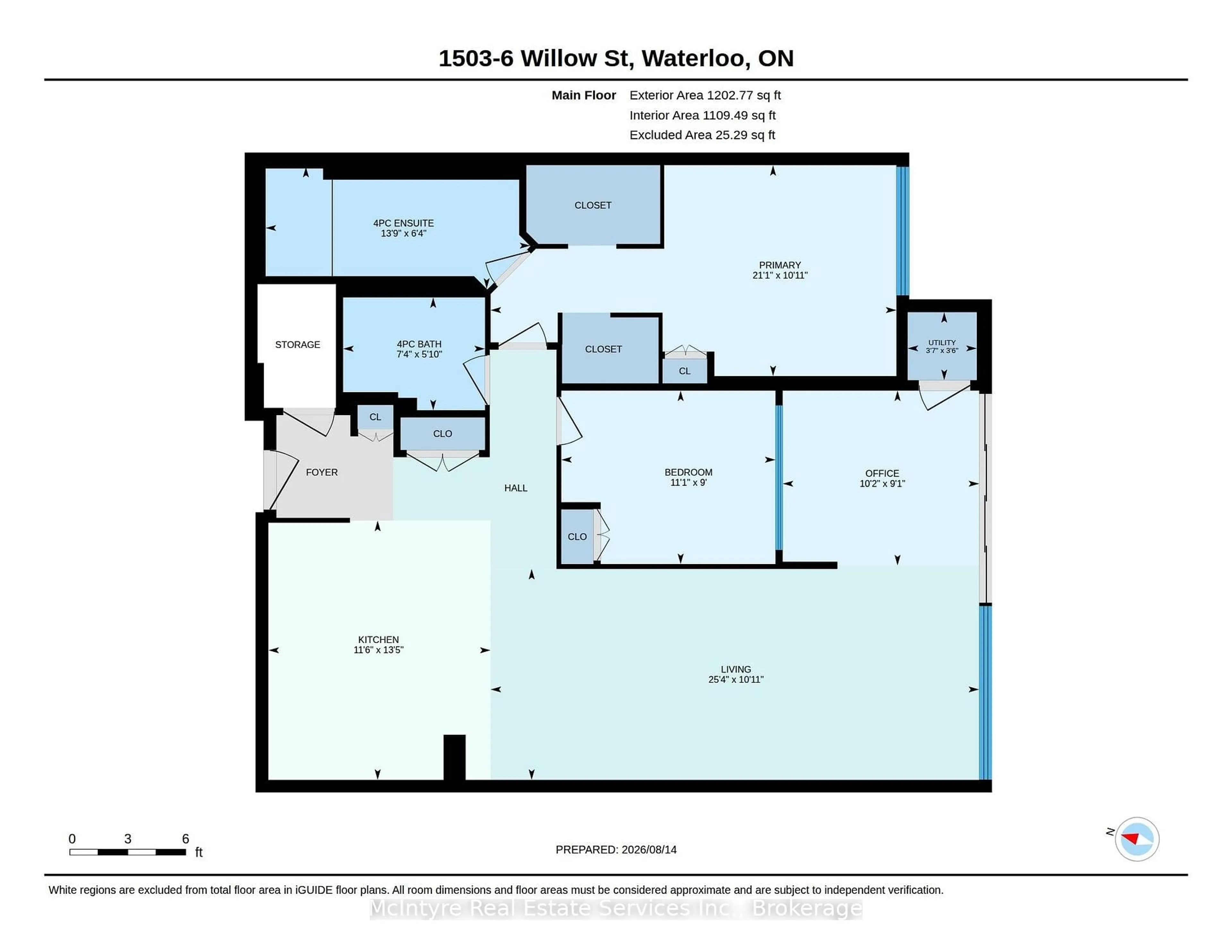 Floor plan for 6 Willow St #1503, Waterloo Ontario N2J 4S3