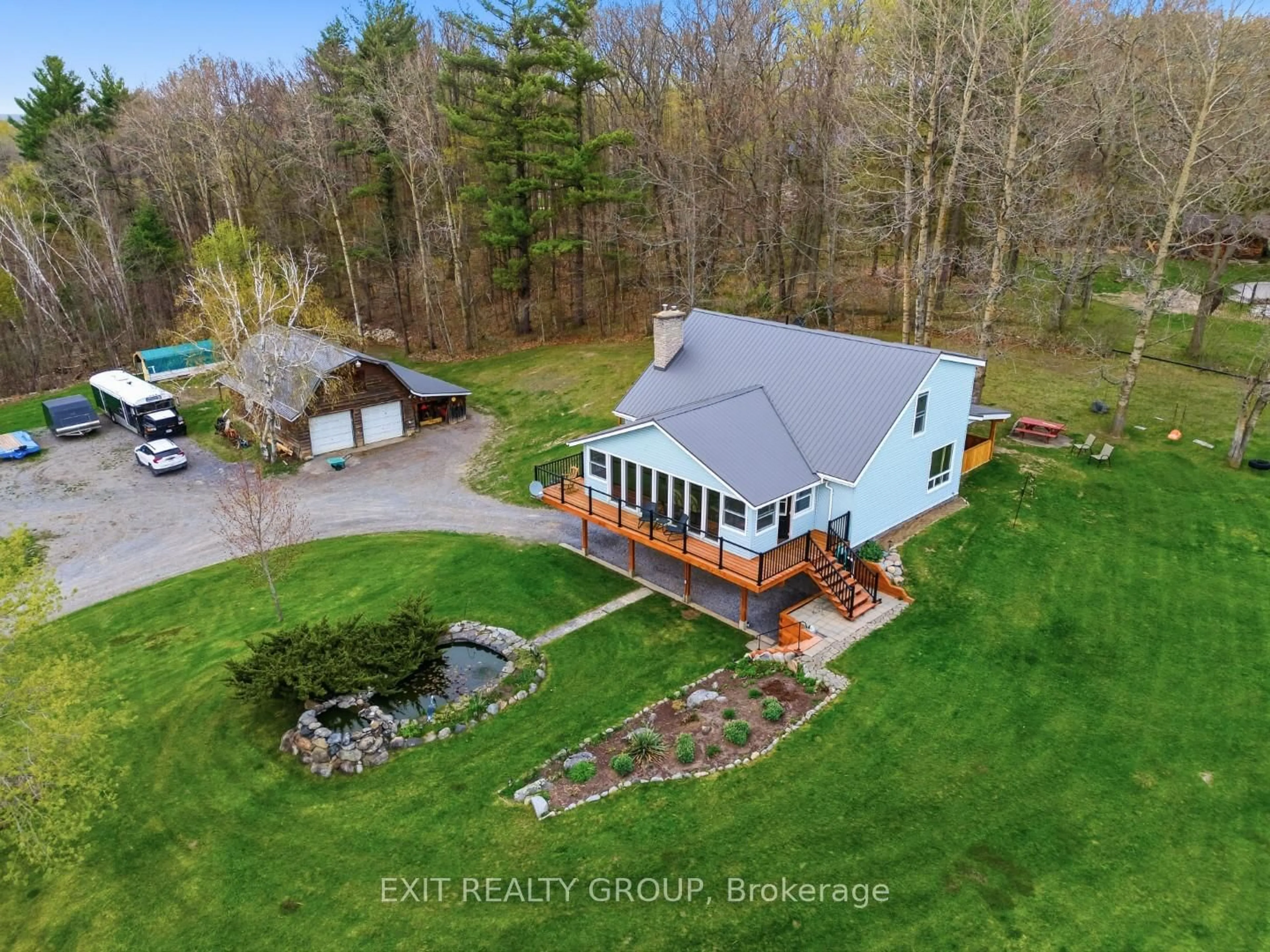 A pic from outside/outdoor area/front of a property/back of a property/a pic from drone, water/lake/river/ocean view for 291 Tuftsville Rd, Stirling Ontario K0K 3E0