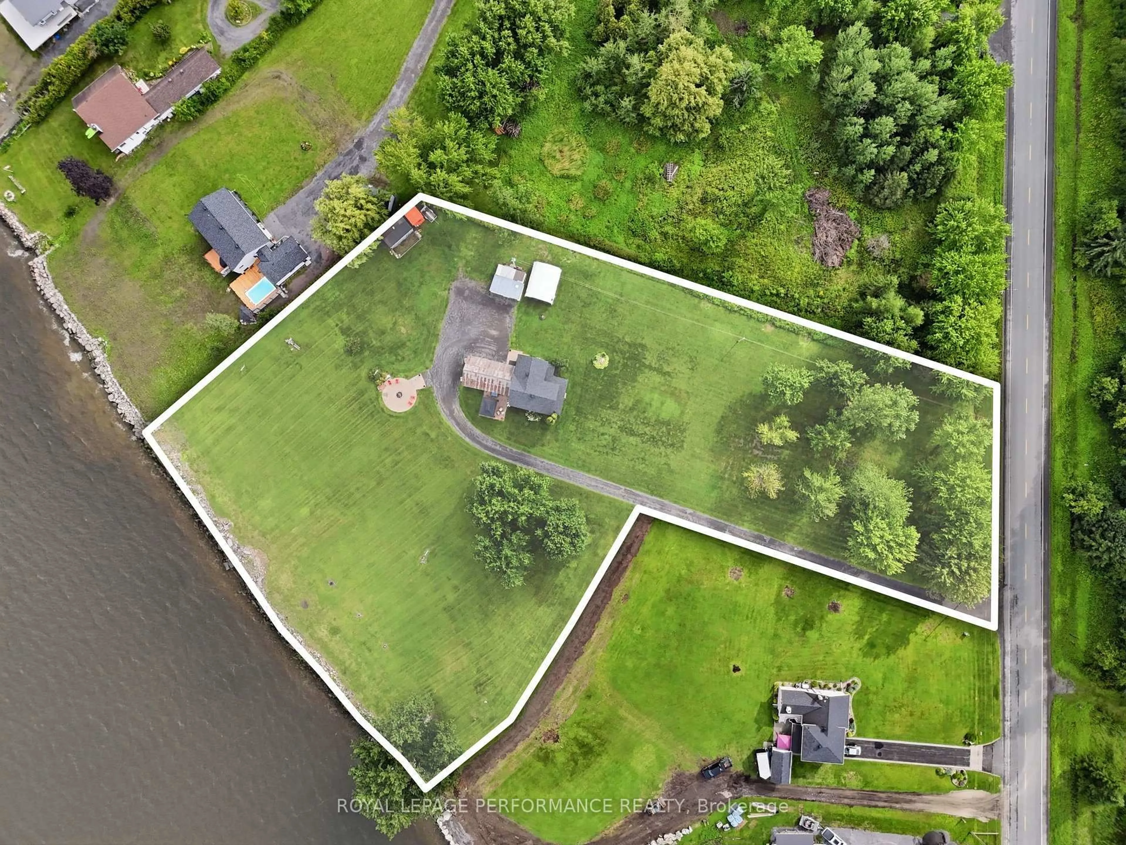 A pic from outside/outdoor area/front of a property/back of a property/a pic from drone, water/lake/river/ocean view for 1178 Bay Rd, Champlain Ontario K0B 1K0