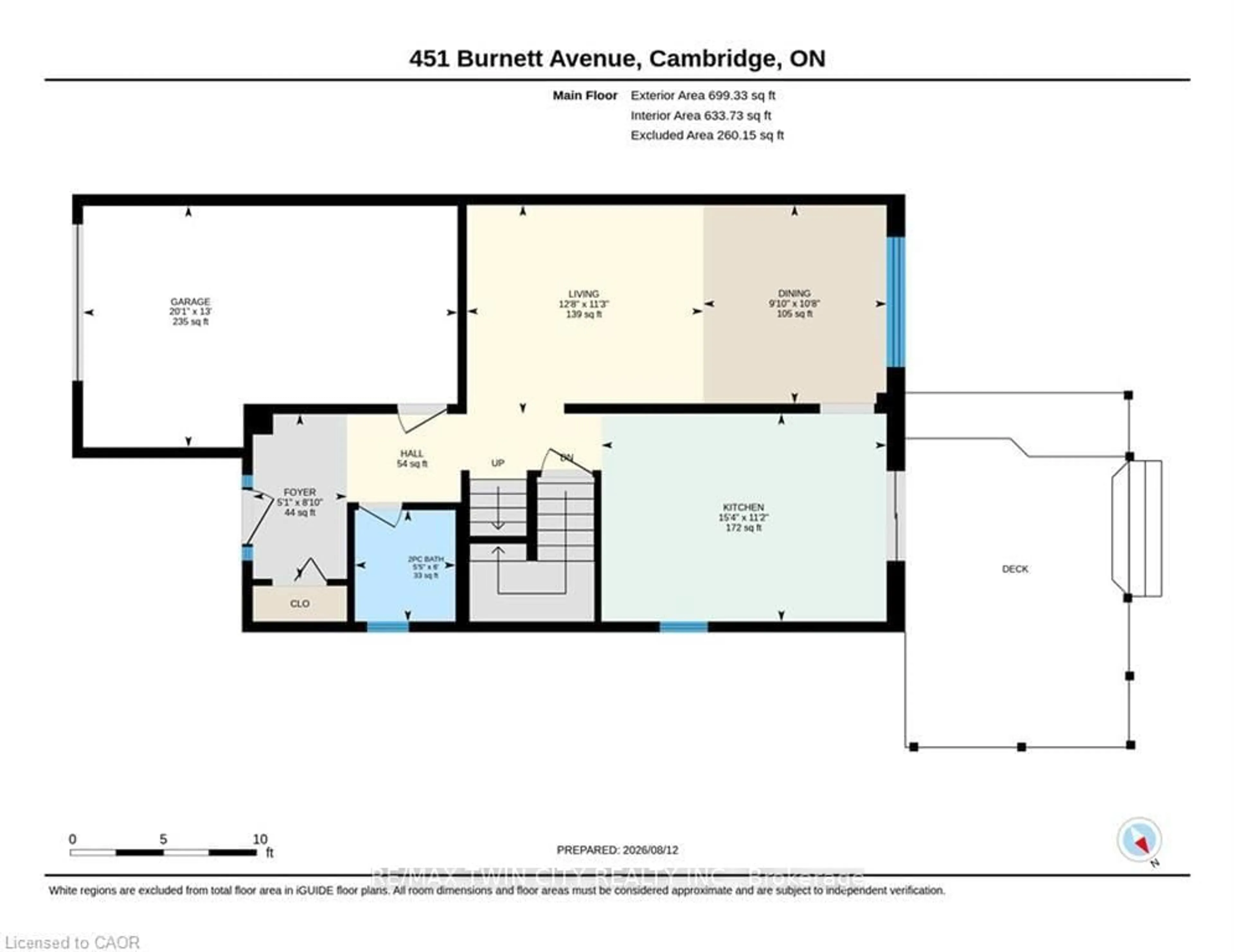 Floor plan for 451 BURNETT Ave, Cambridge Ontario N1T 1L3