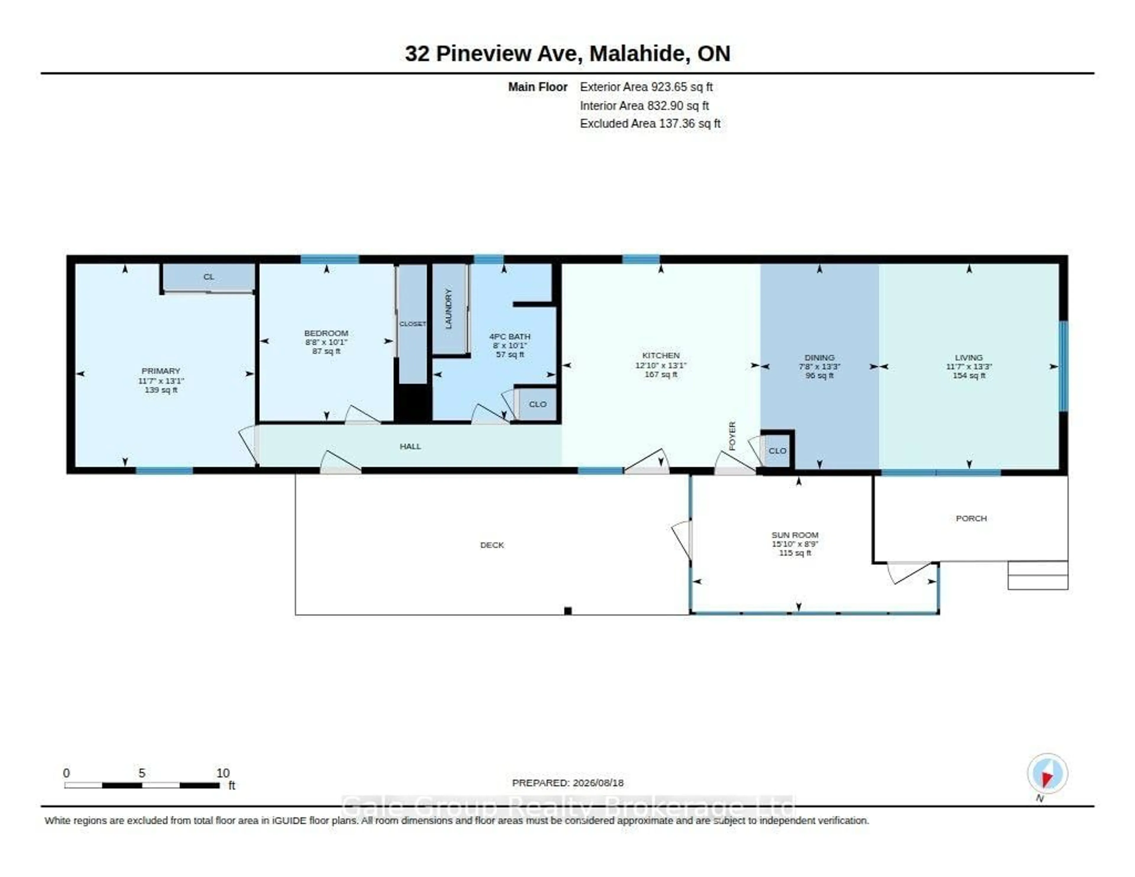 Floor plan for 32 Pineview Ave Ave, Malahide Ontario N0L 2J0