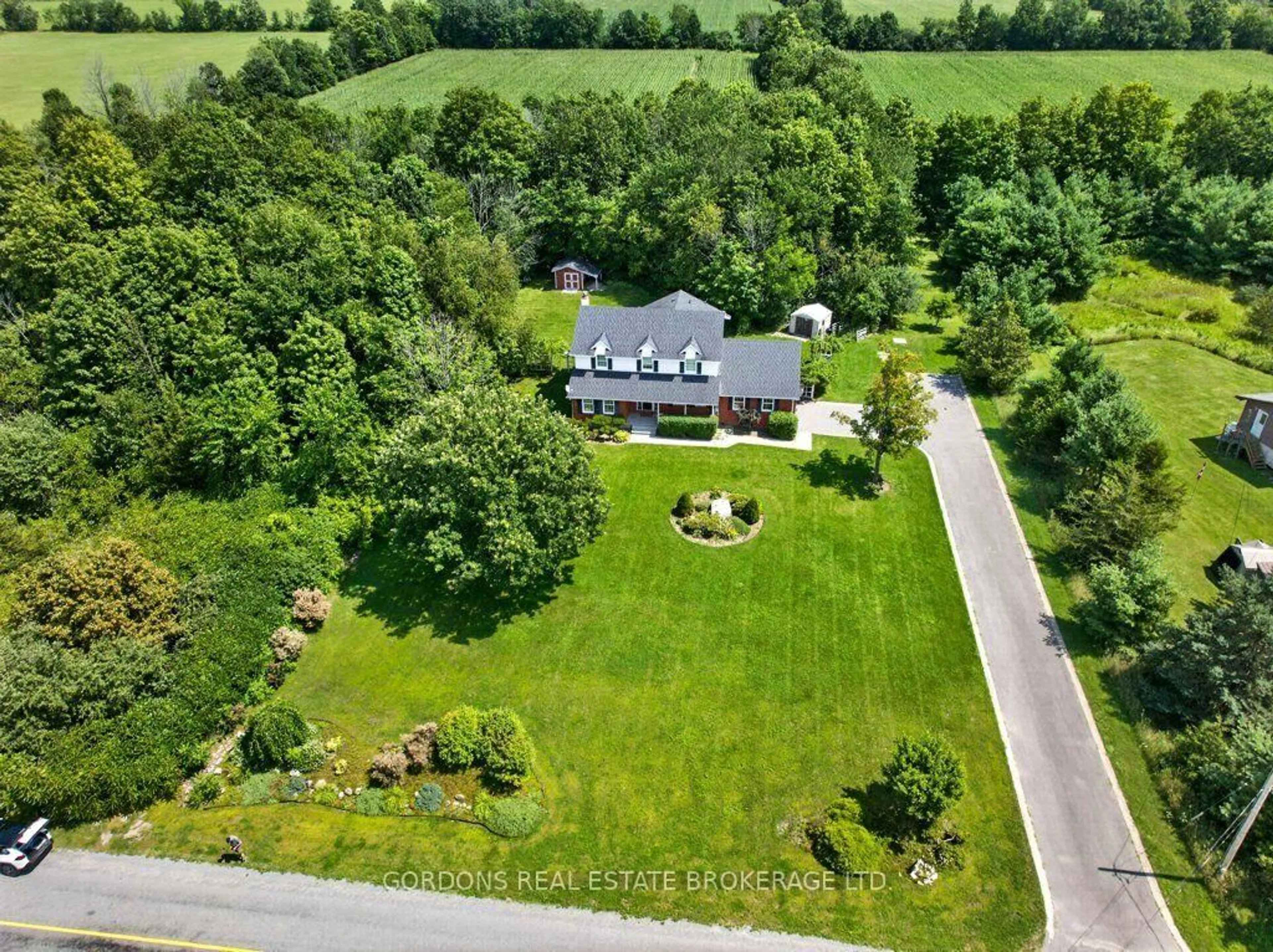 A pic from outside/outdoor area/front of a property/back of a property/a pic from drone, unknown for 4708 Wolfe Swamp Rd, Harrowsmith Ontario K0H 1V0