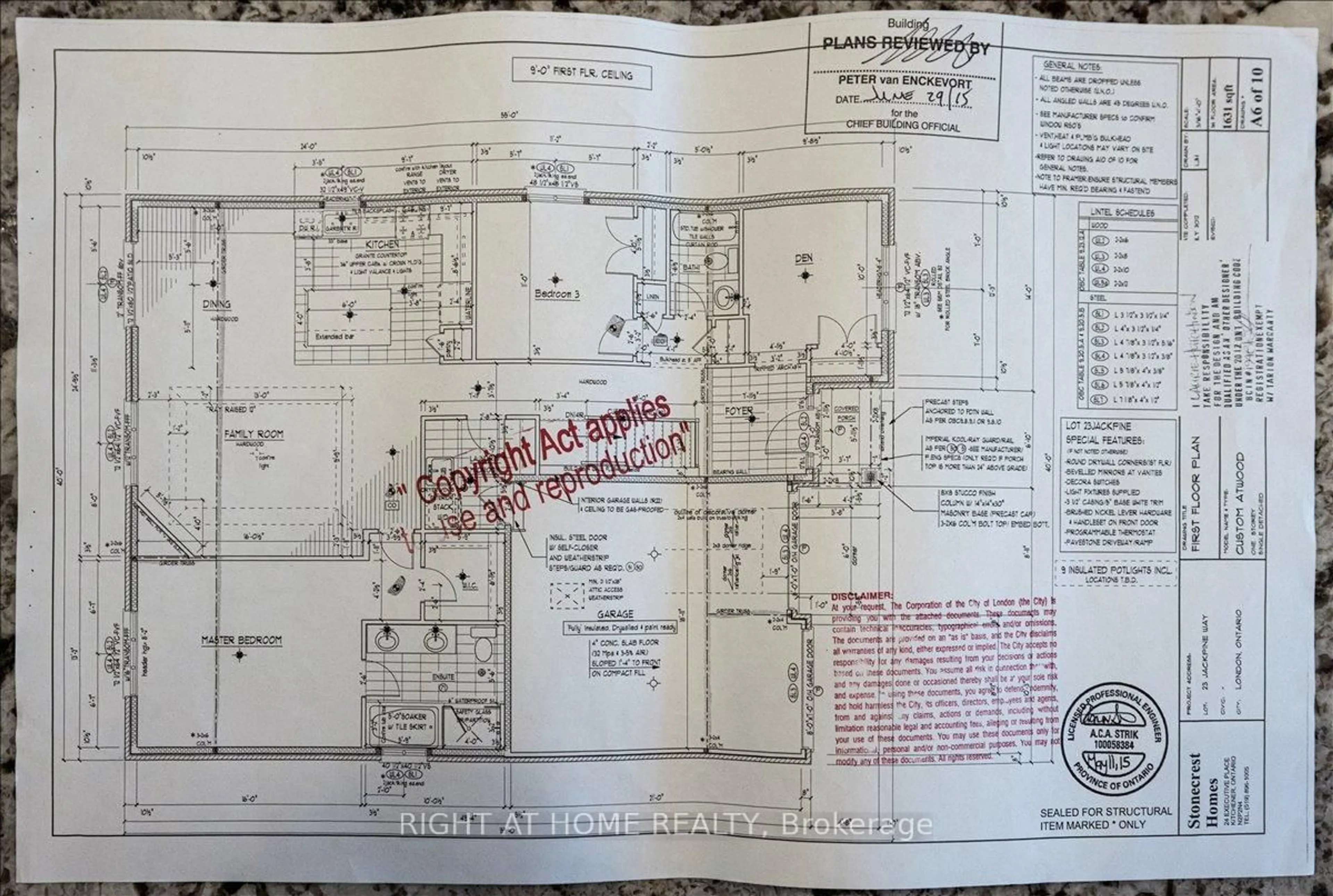 Floor plan for 717 Jackpine Way, London North Ontario N5X 0L9