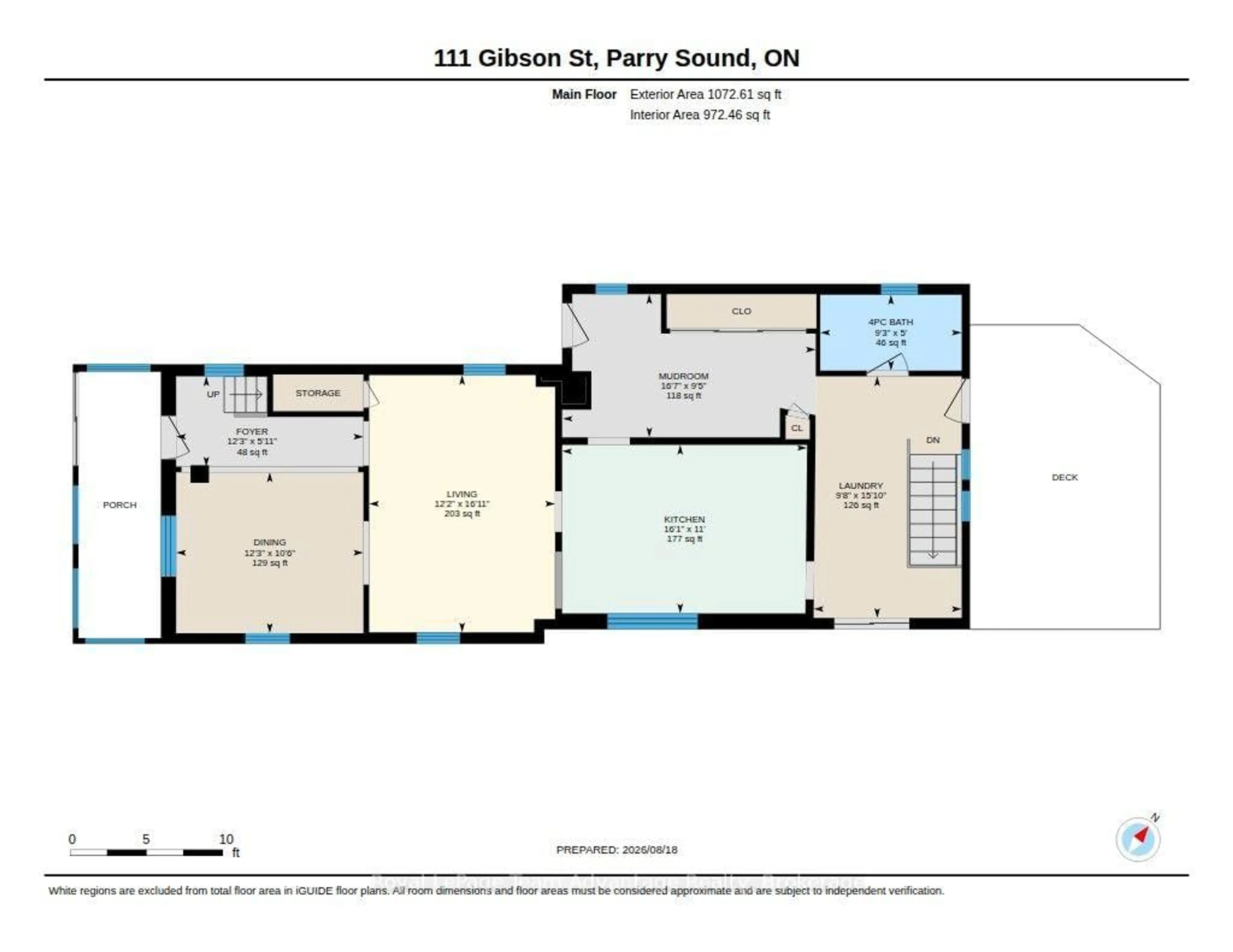Floor plan for 111 Gibson St St, Parry Sound Ontario P2A 1X6