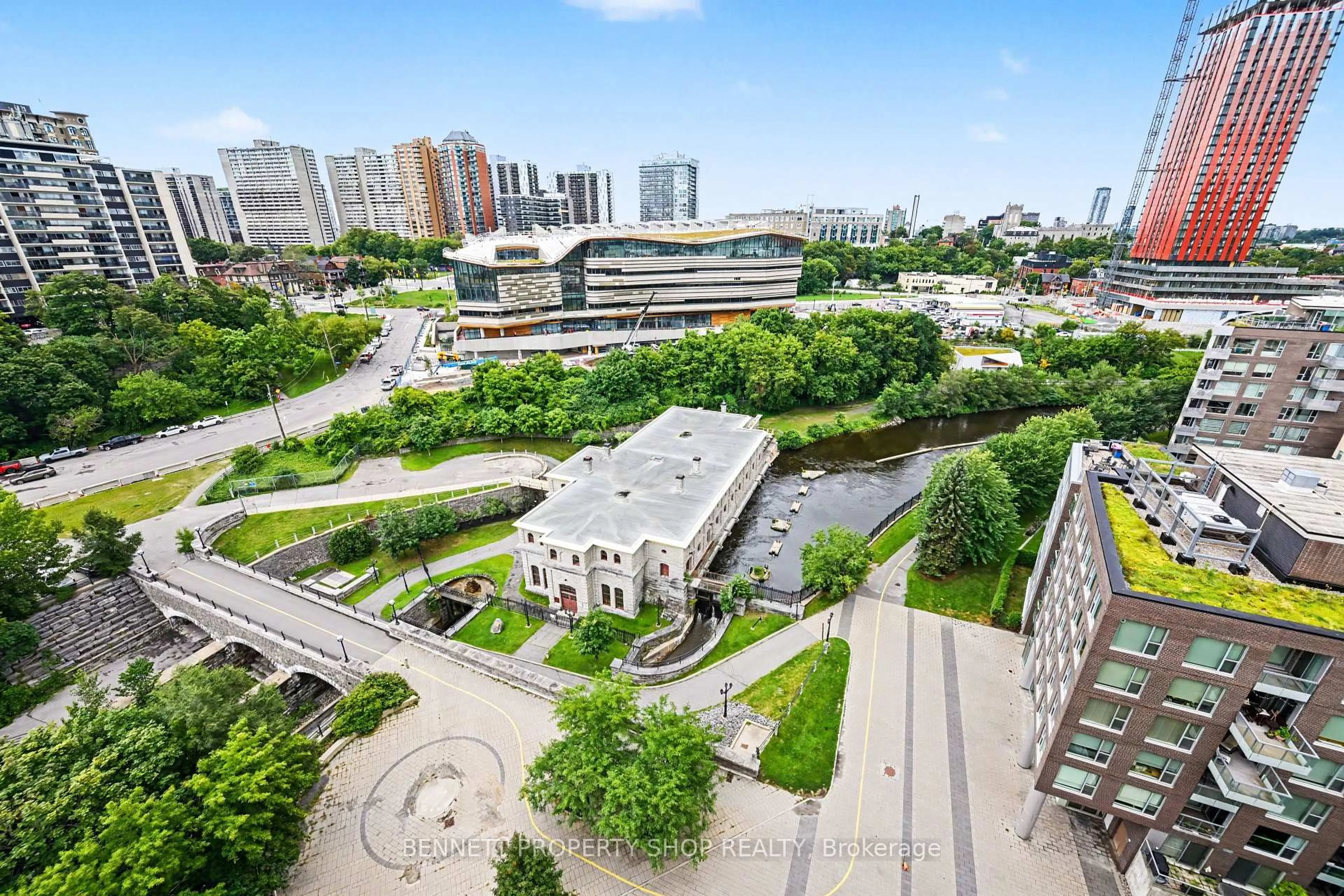 A pic from outside/outdoor area/front of a property/back of a property/a pic from drone, city buildings view from balcony for 250 Lett St #1304, Ottawa Ontario K1R 0A8