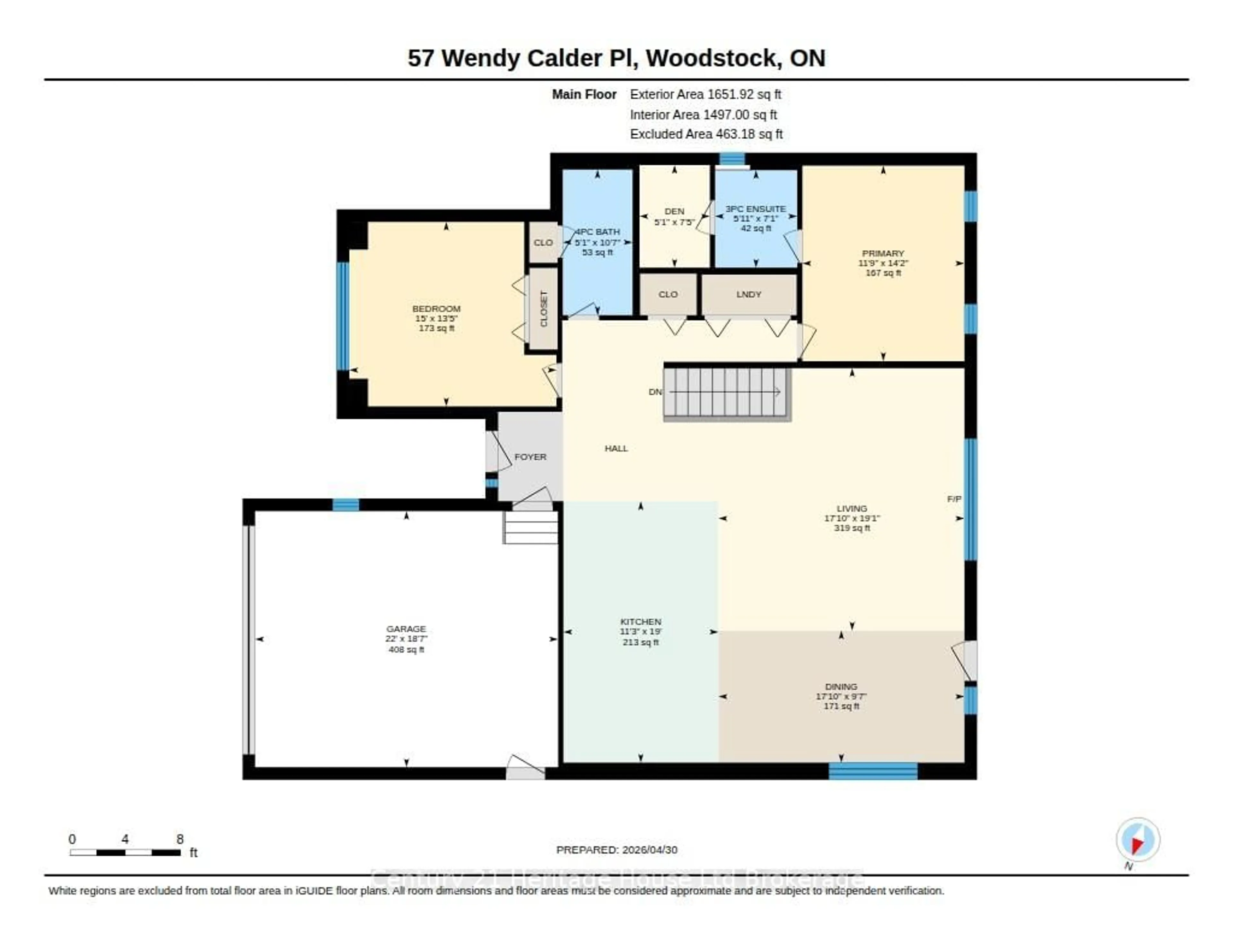 Floor plan for 57 WENDY CALDER Pl, Woodstock Ontario N4T 1T4