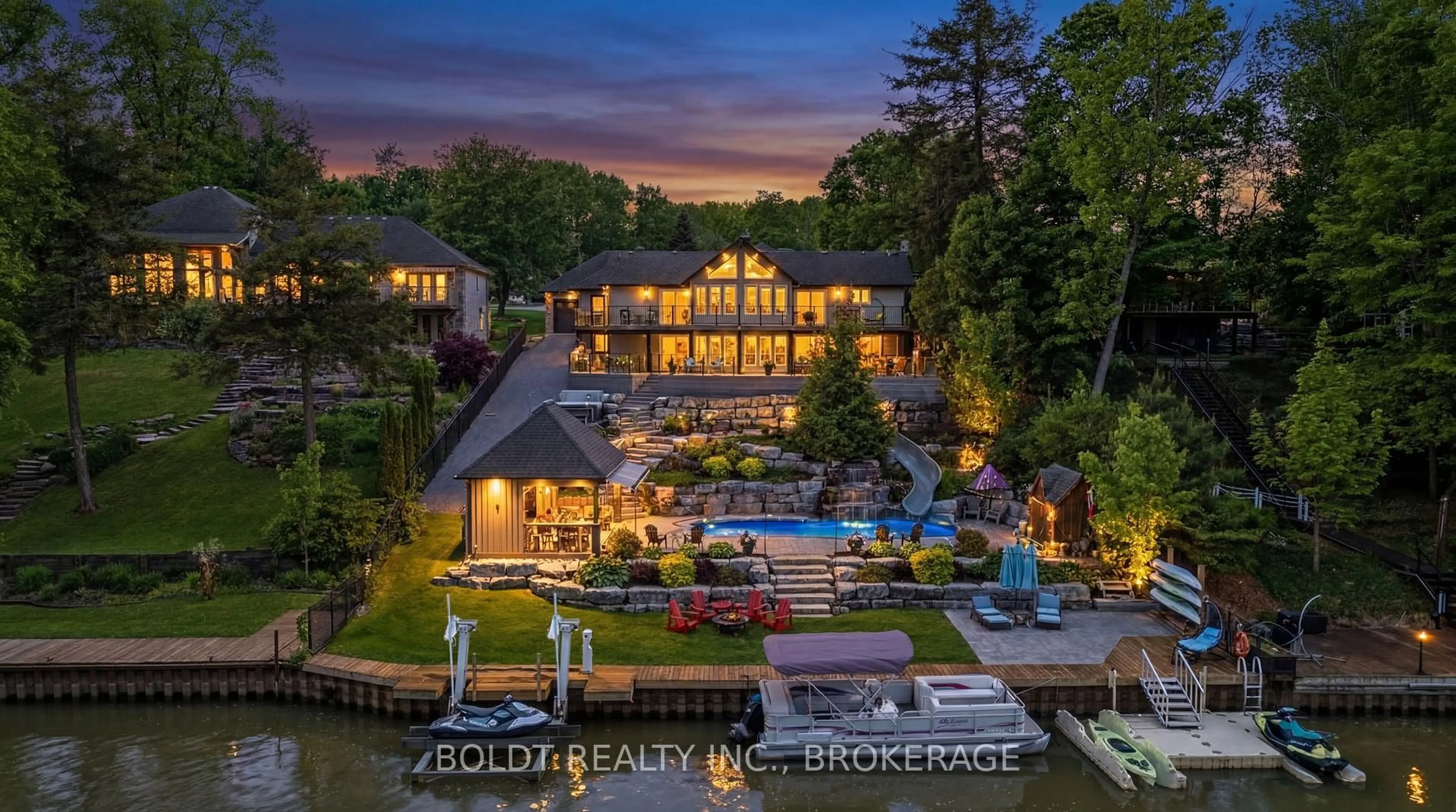 A pic from outside/outdoor area/front of a property/back of a property/a pic from drone, water/lake/river/ocean view for 99 Donjon Blvd, Norfolk Ontario N0A 1N7