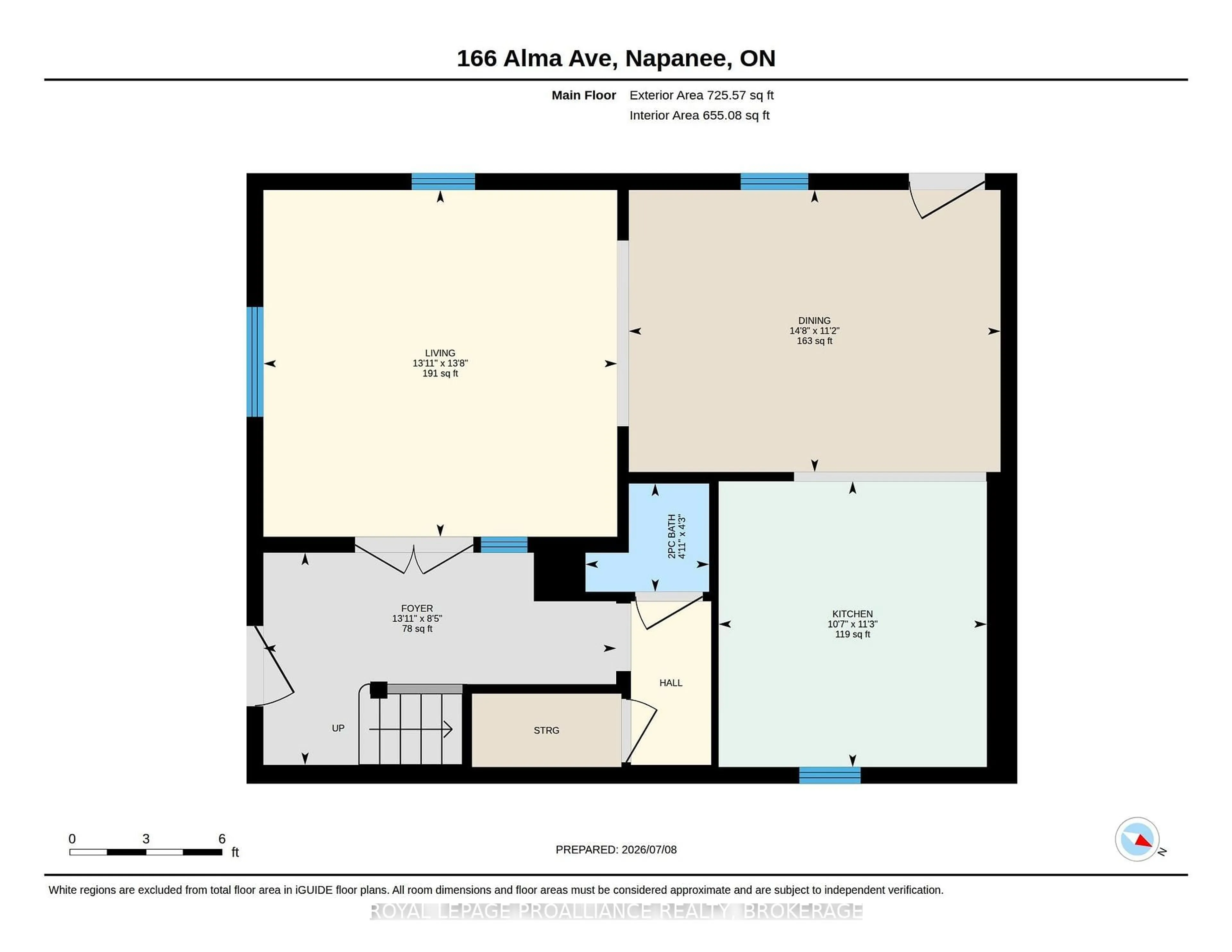 Floor plan for 166 Alma Ave, Greater Napanee Ontario K7R 1T8
