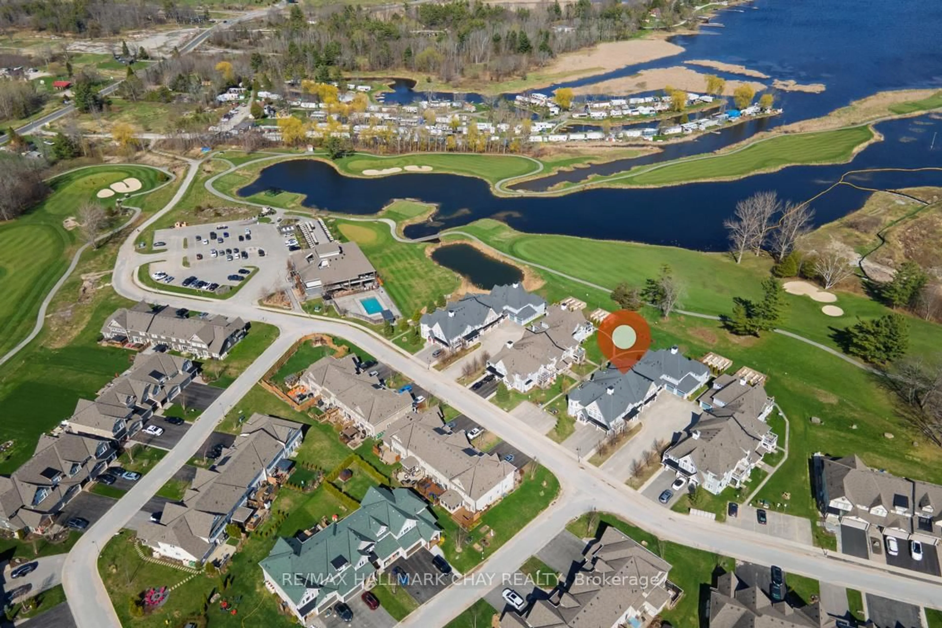 A pic from outside/outdoor area/front of a property/back of a property/a pic from drone, water/lake/river/ocean view for 6 Carnoustie Lane, Georgian Bay Ontario L0K 1S0