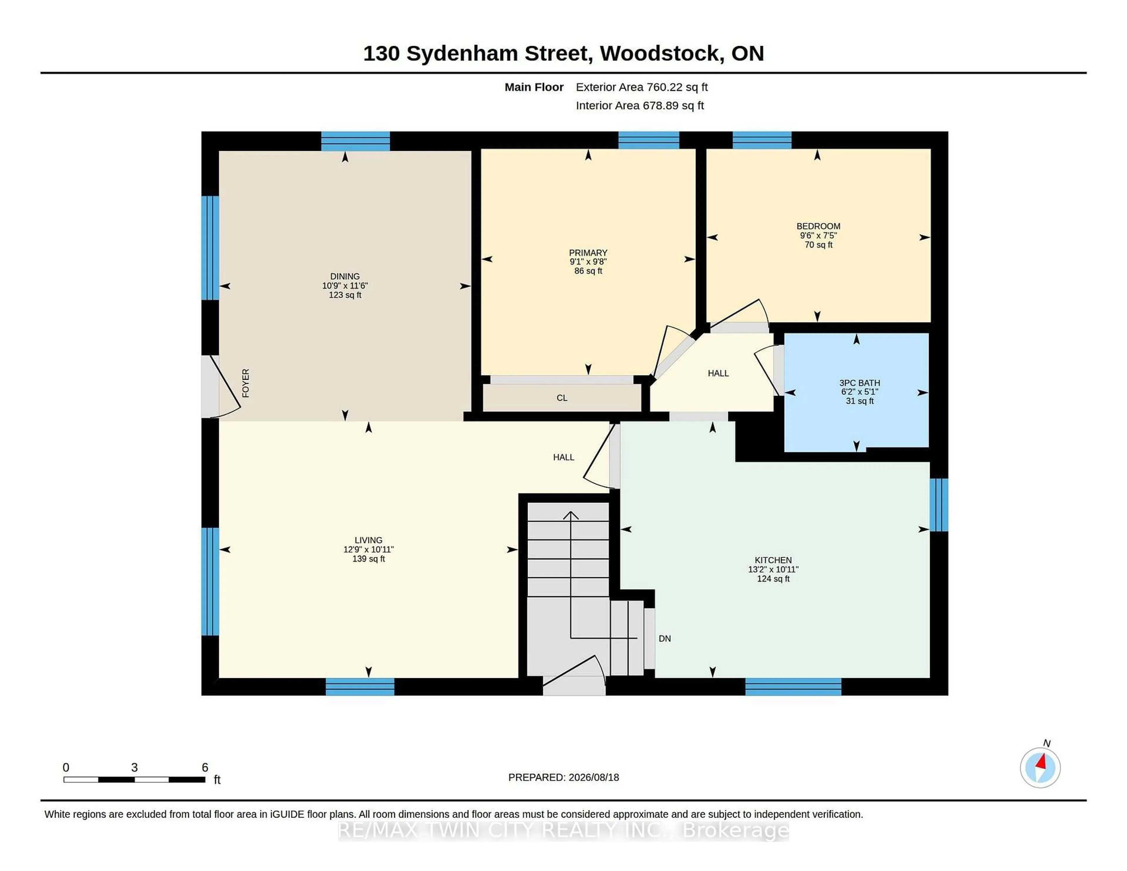 Floor plan for 130 SYDENHAM St, Woodstock Ontario N4S 7B6