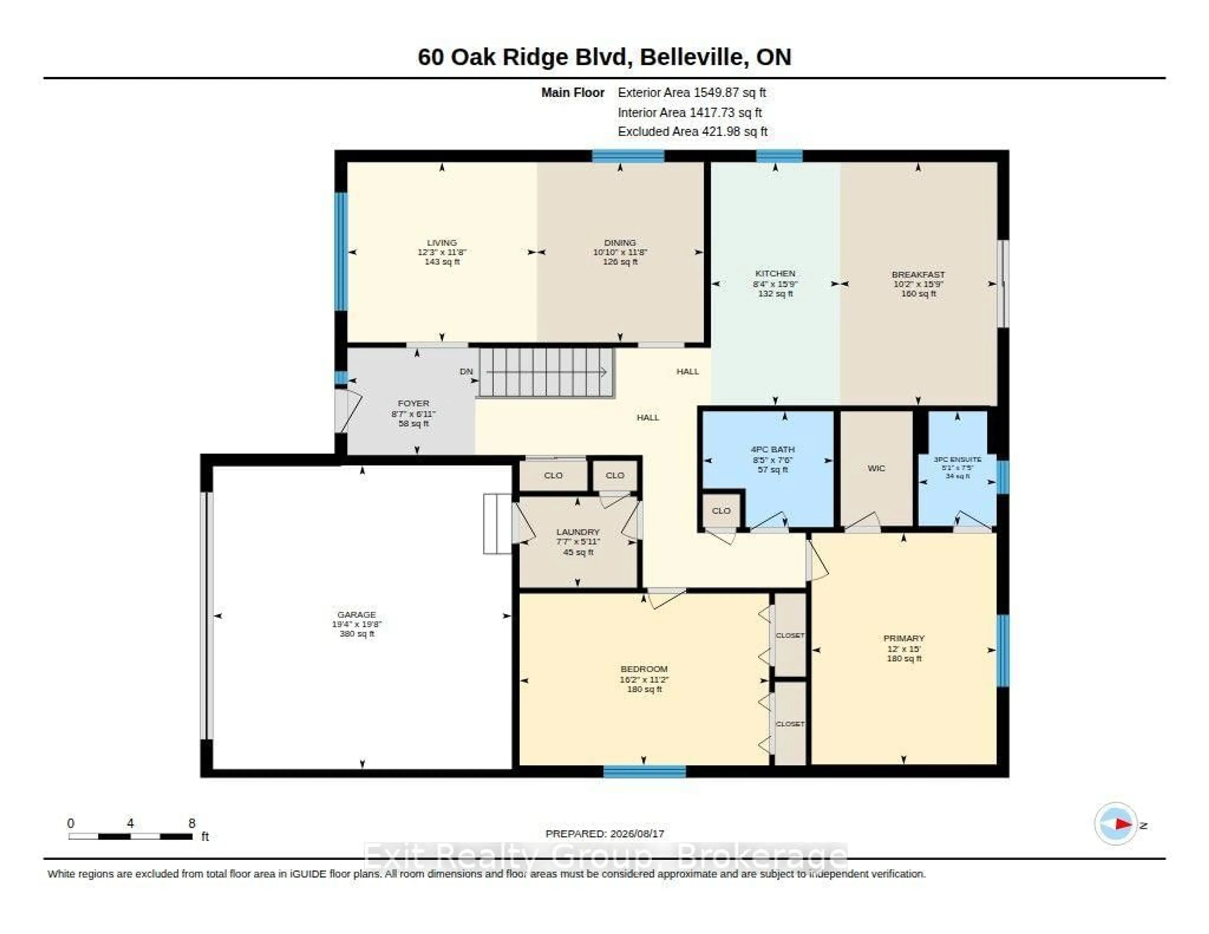 Floor plan for 60 Oak Ridge Blvd, Belleville Ontario K8N 5W2