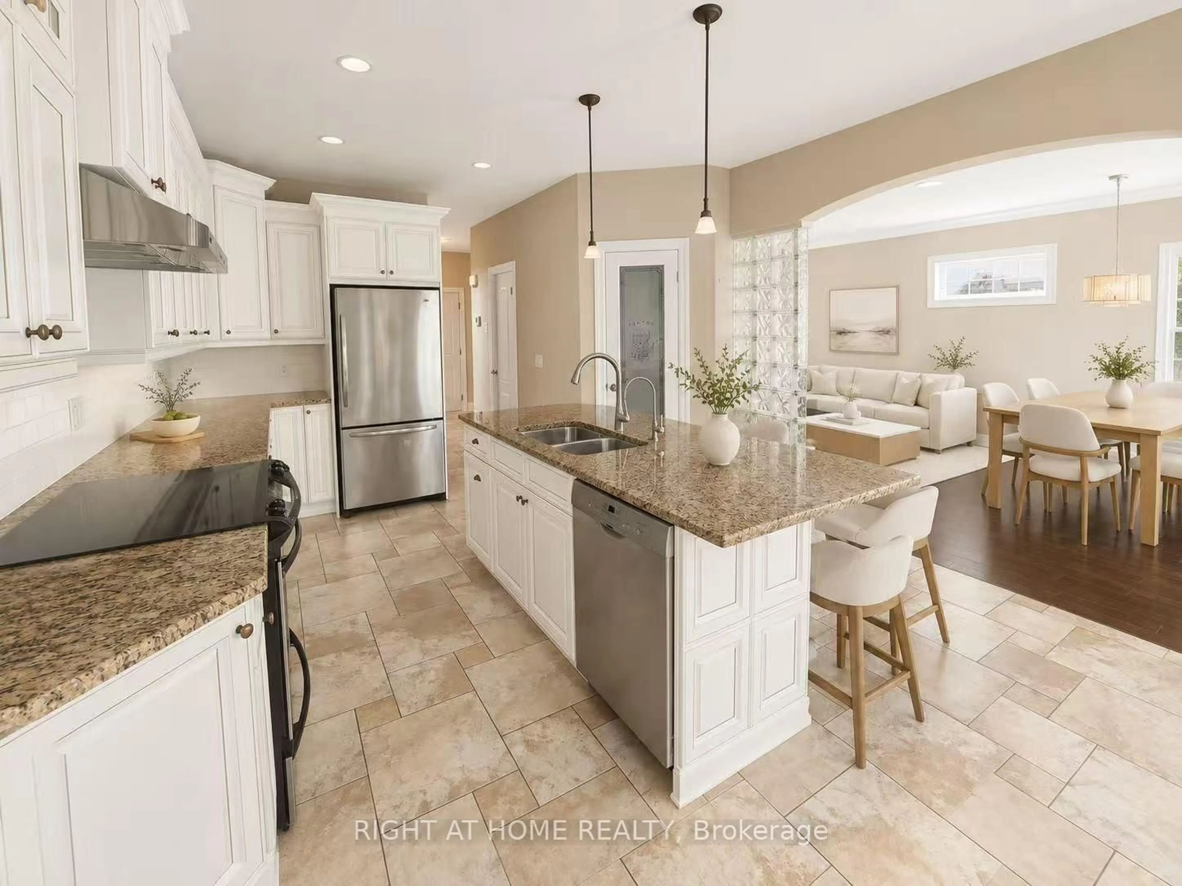 Open concept kitchen, ceramic/tile floor for 882 Kettleridge St, London North Ontario N6H 0E7