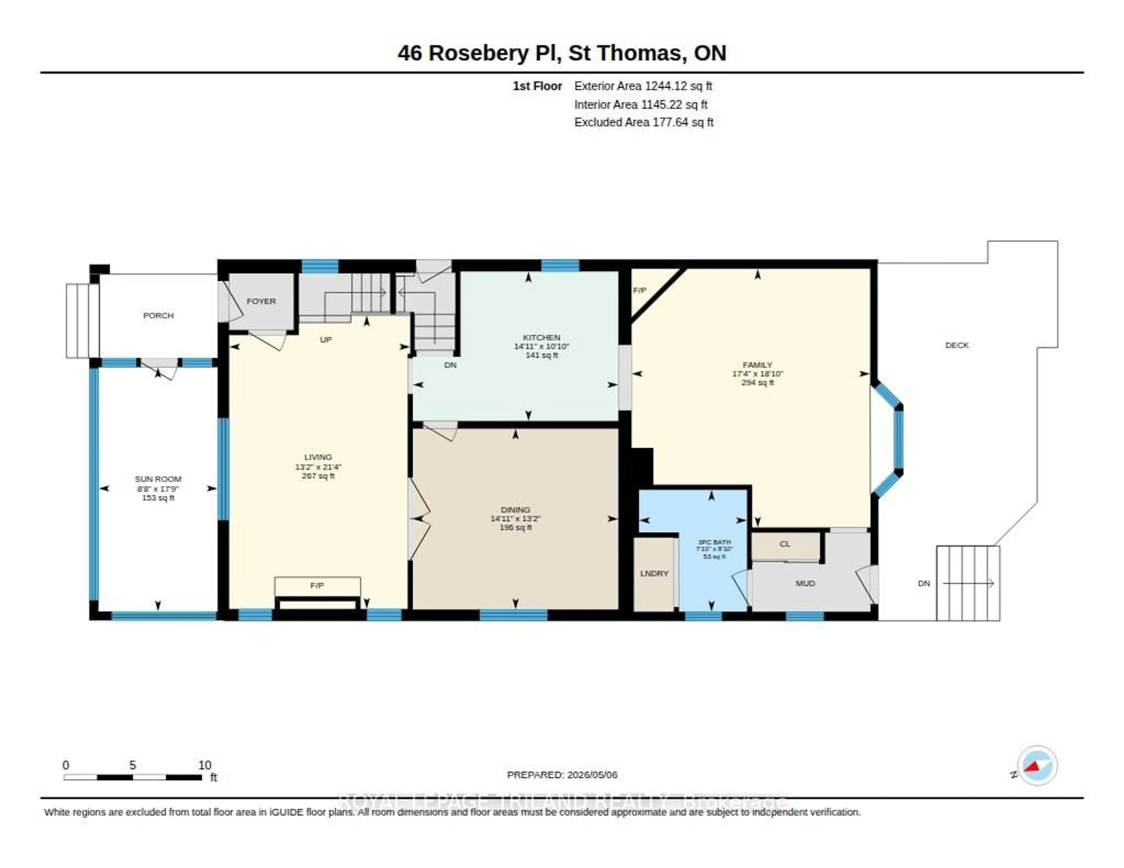 Floor plan for 46 Rosebery Pl, St. Thomas Ontario N5R 2H7