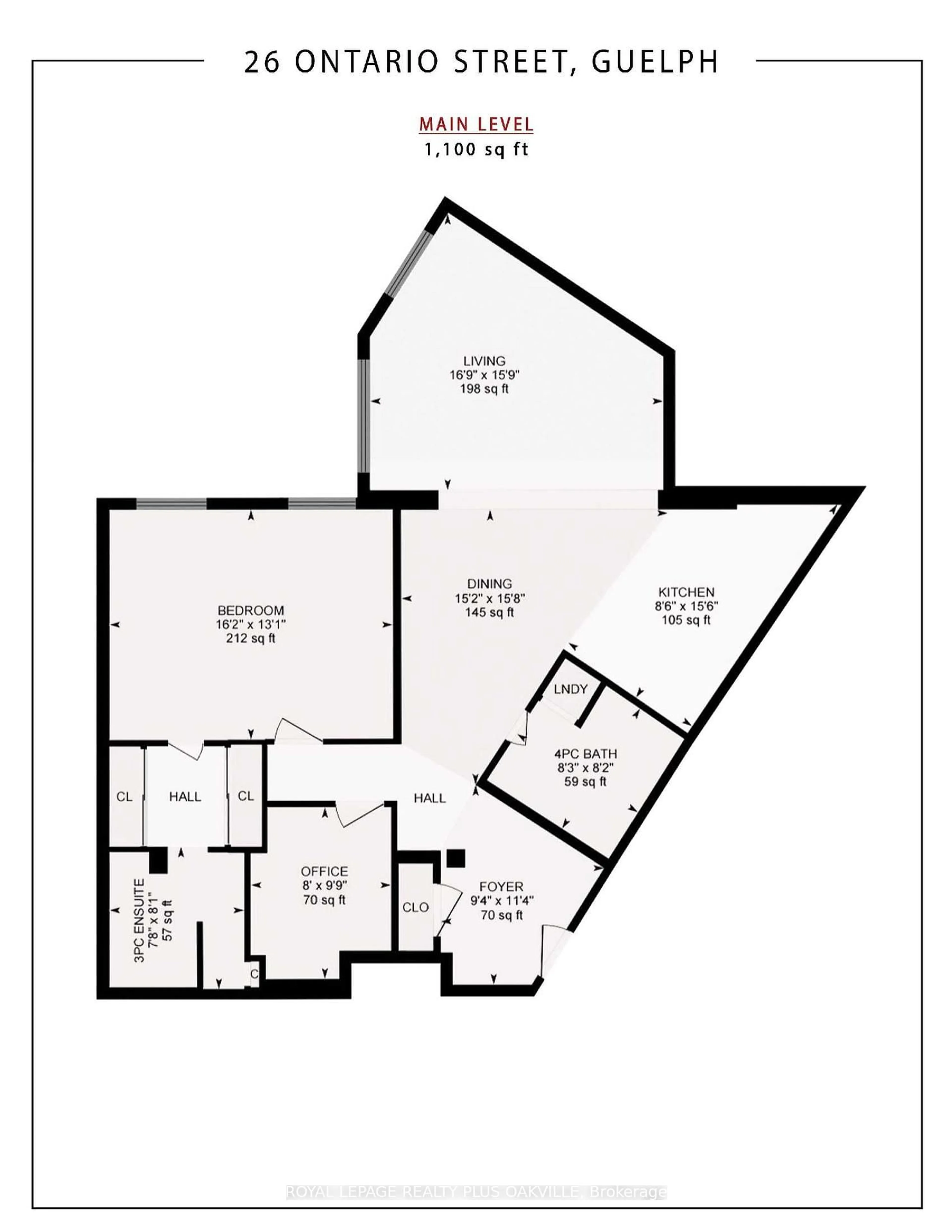 Floor plan for 26 Ontario St #310, Guelph Ontario N1E 7K1