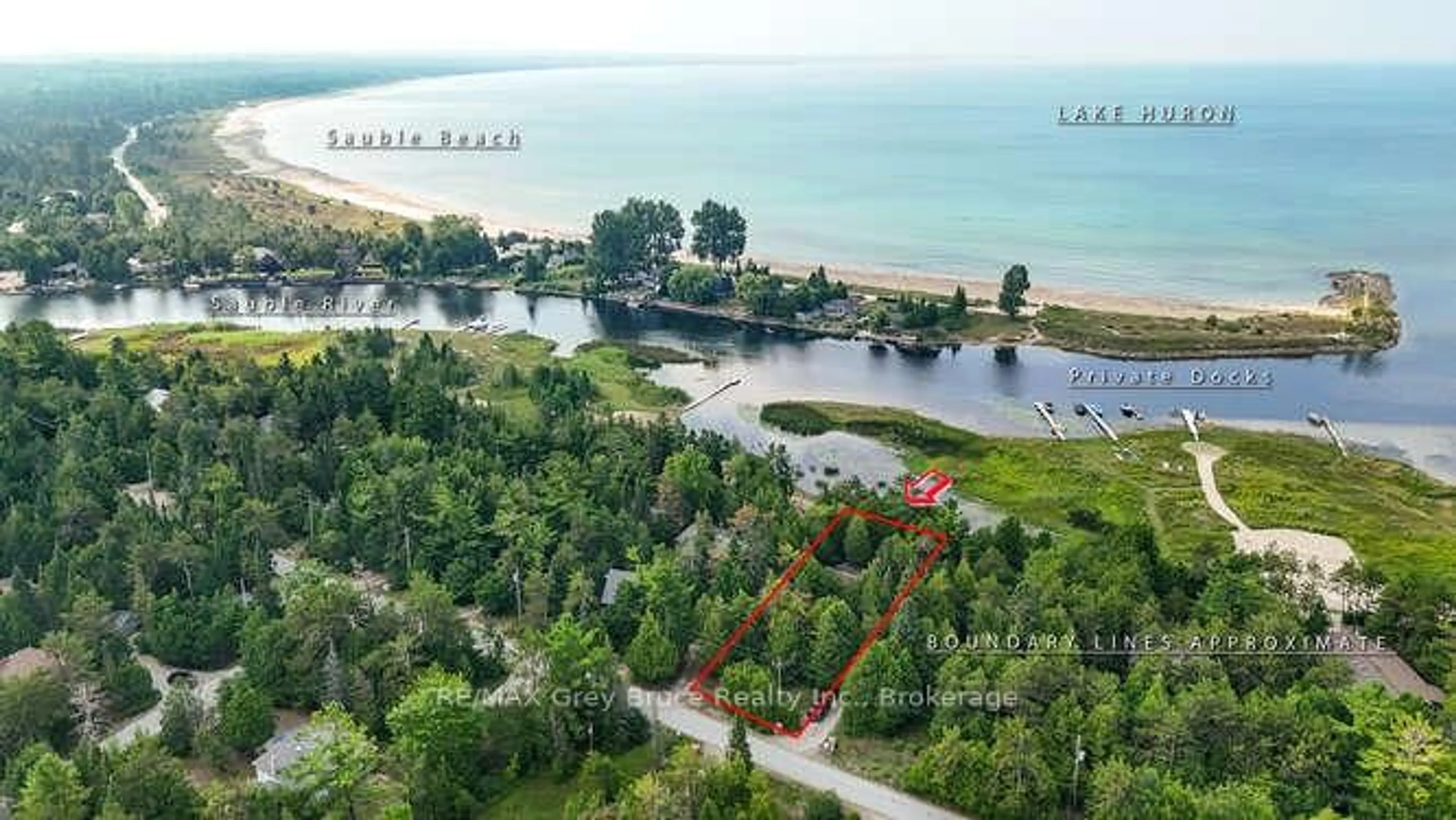A pic from outside/outdoor area/front of a property/back of a property/a pic from drone, water/lake/river/ocean view for 269 Ogimah Rd, South Bruce Peninsula Ontario N0H 2G0