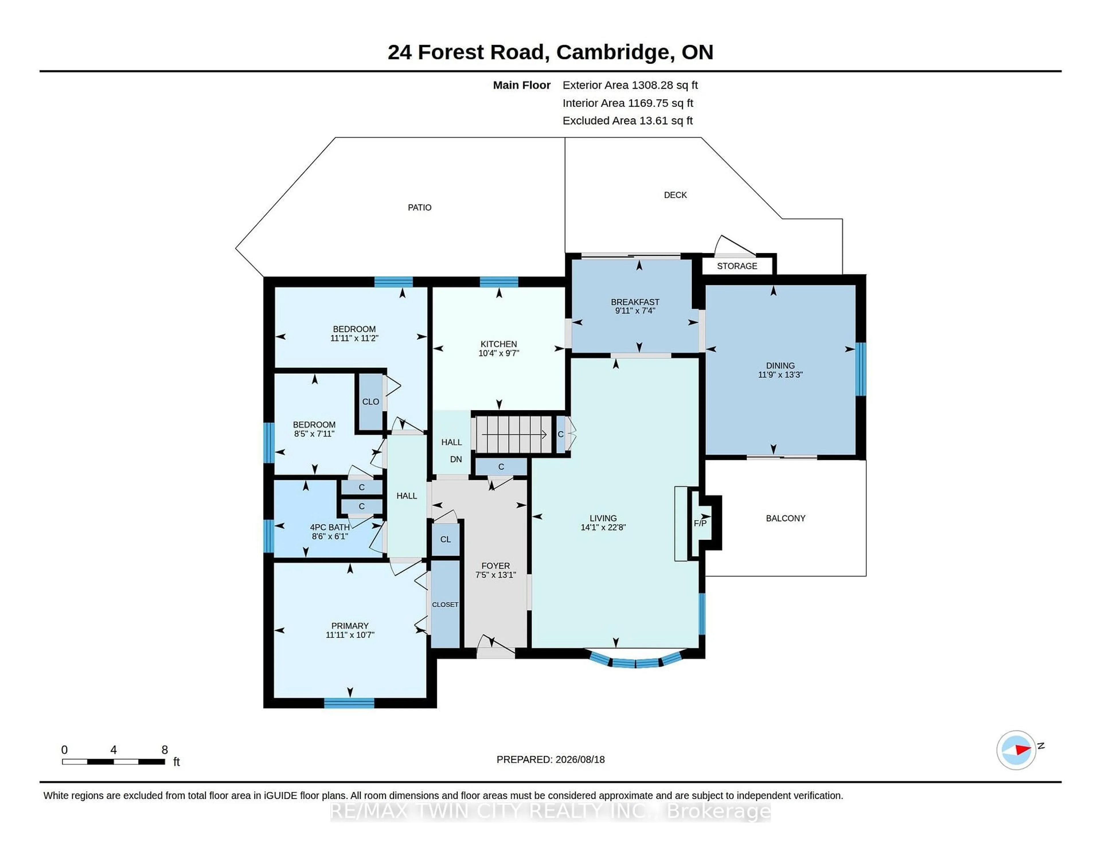 Floor plan for 24 Forest Rd, Cambridge Ontario N1S 3B2
