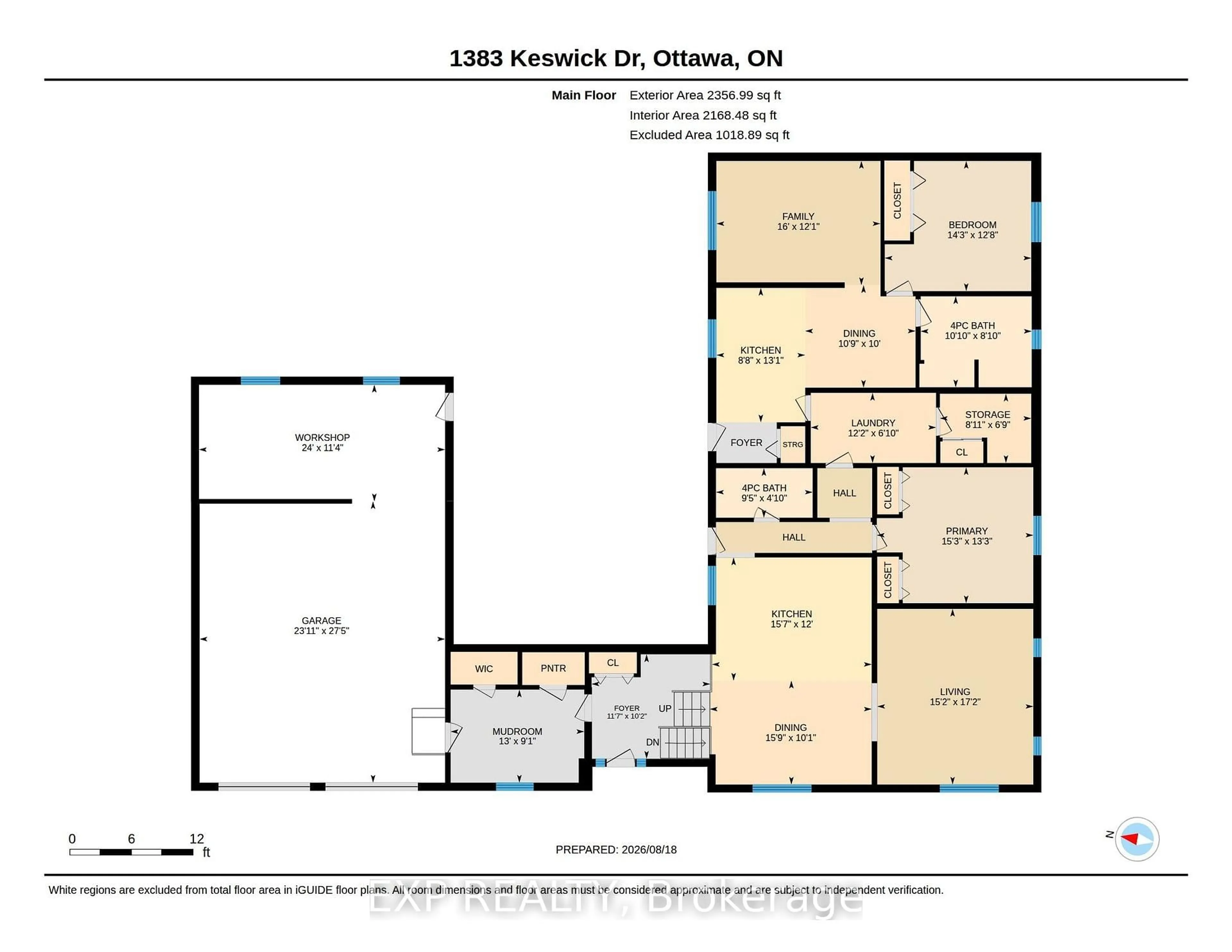 Floor plan for 1383 Keswick Dr, Ottawa Ontario K4P 1A8