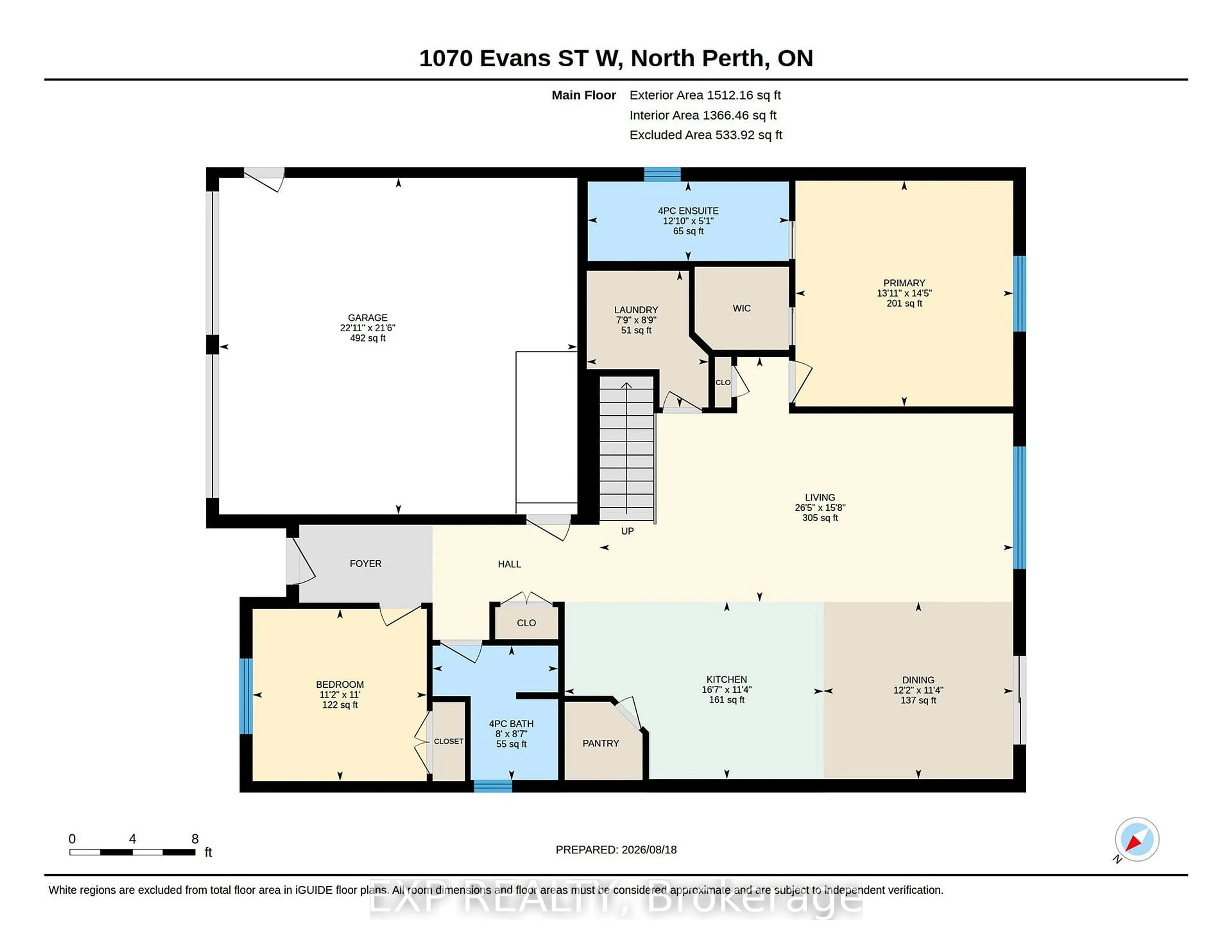 Floor plan for 1070 Evans St, North Perth Ontario N4W 0J9