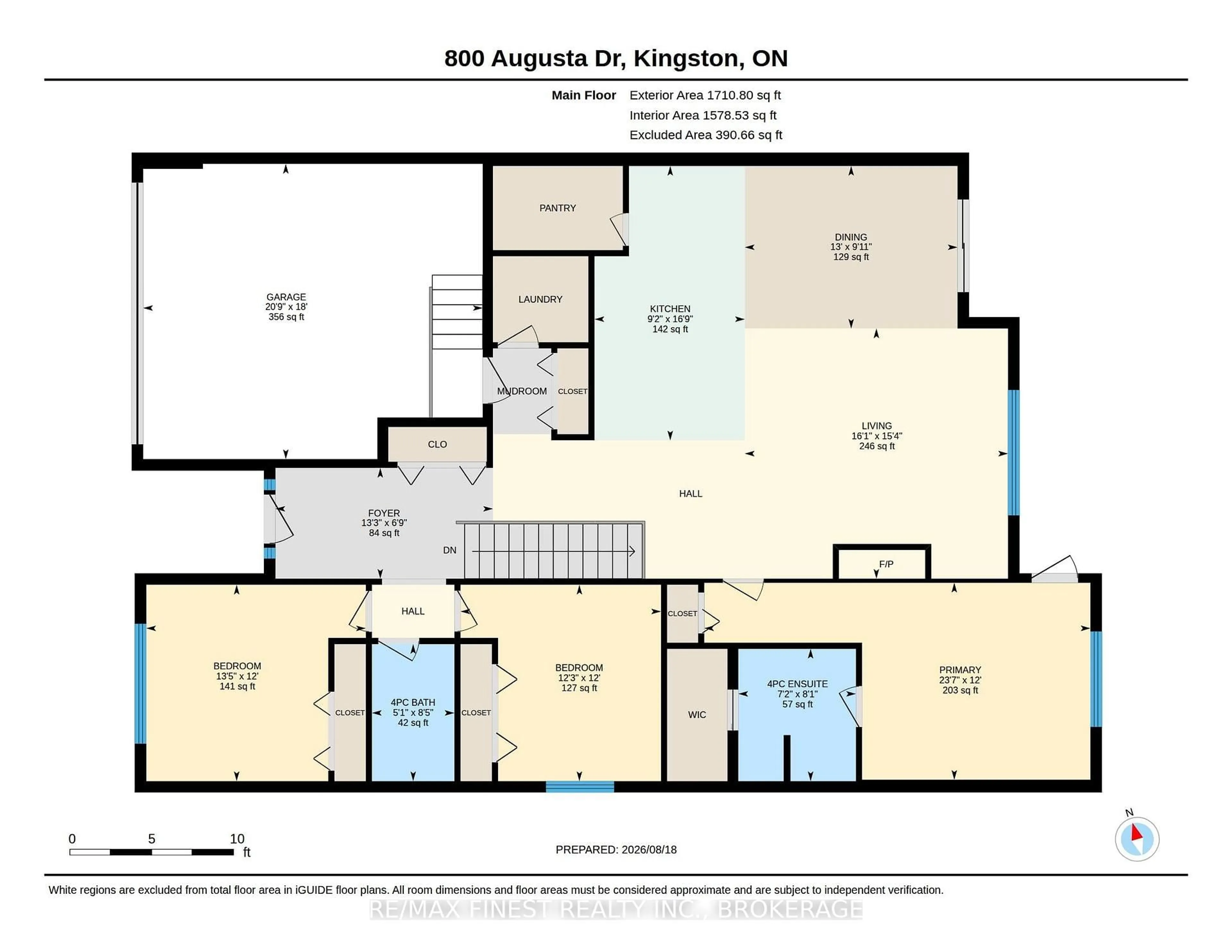 Floor plan for 800 Augusta Dr, Kingston Ontario K7P 0E3