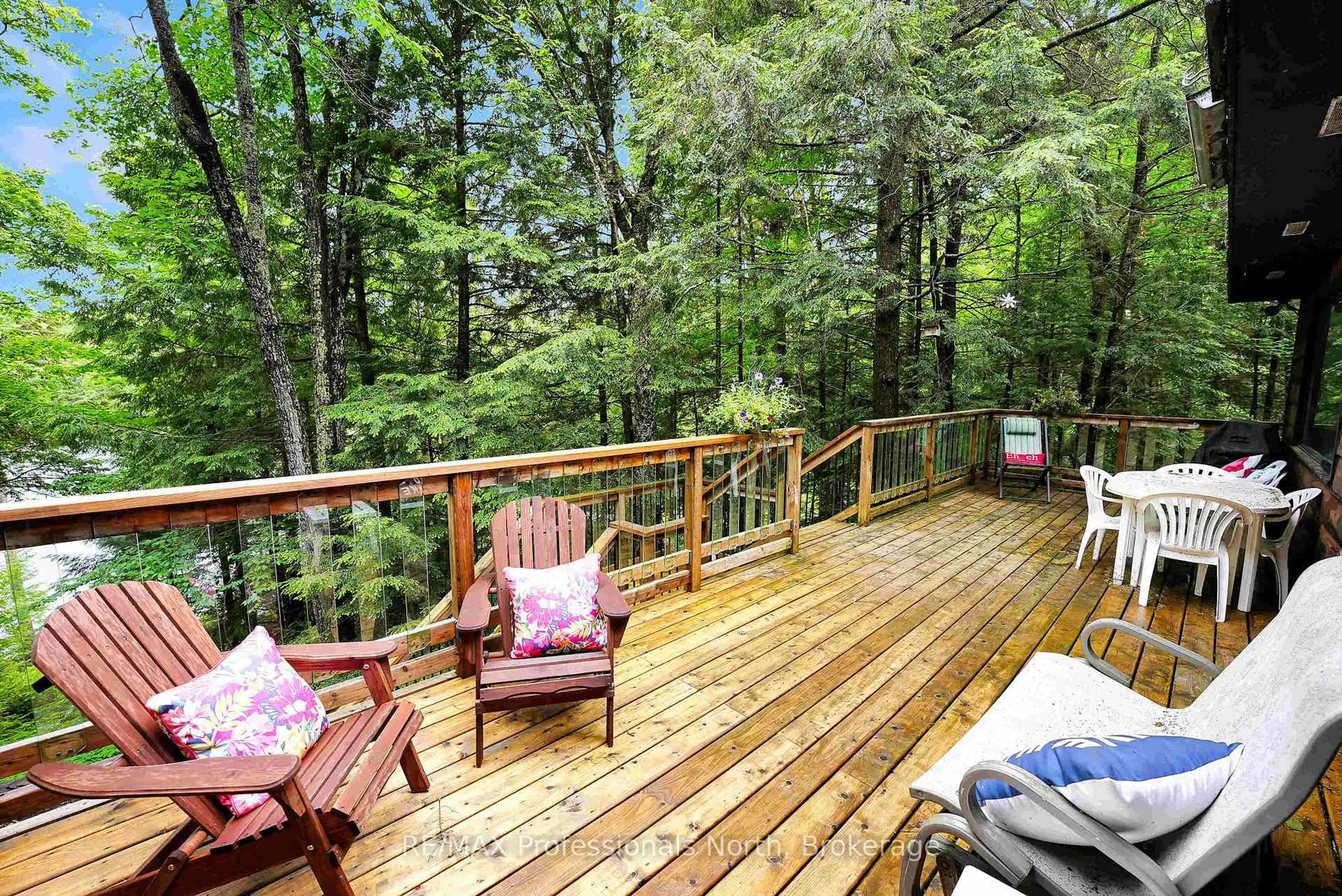Patio, forest/trees view for 1010 Tanager Lane, Dysart et al Ontario K0L 1X0