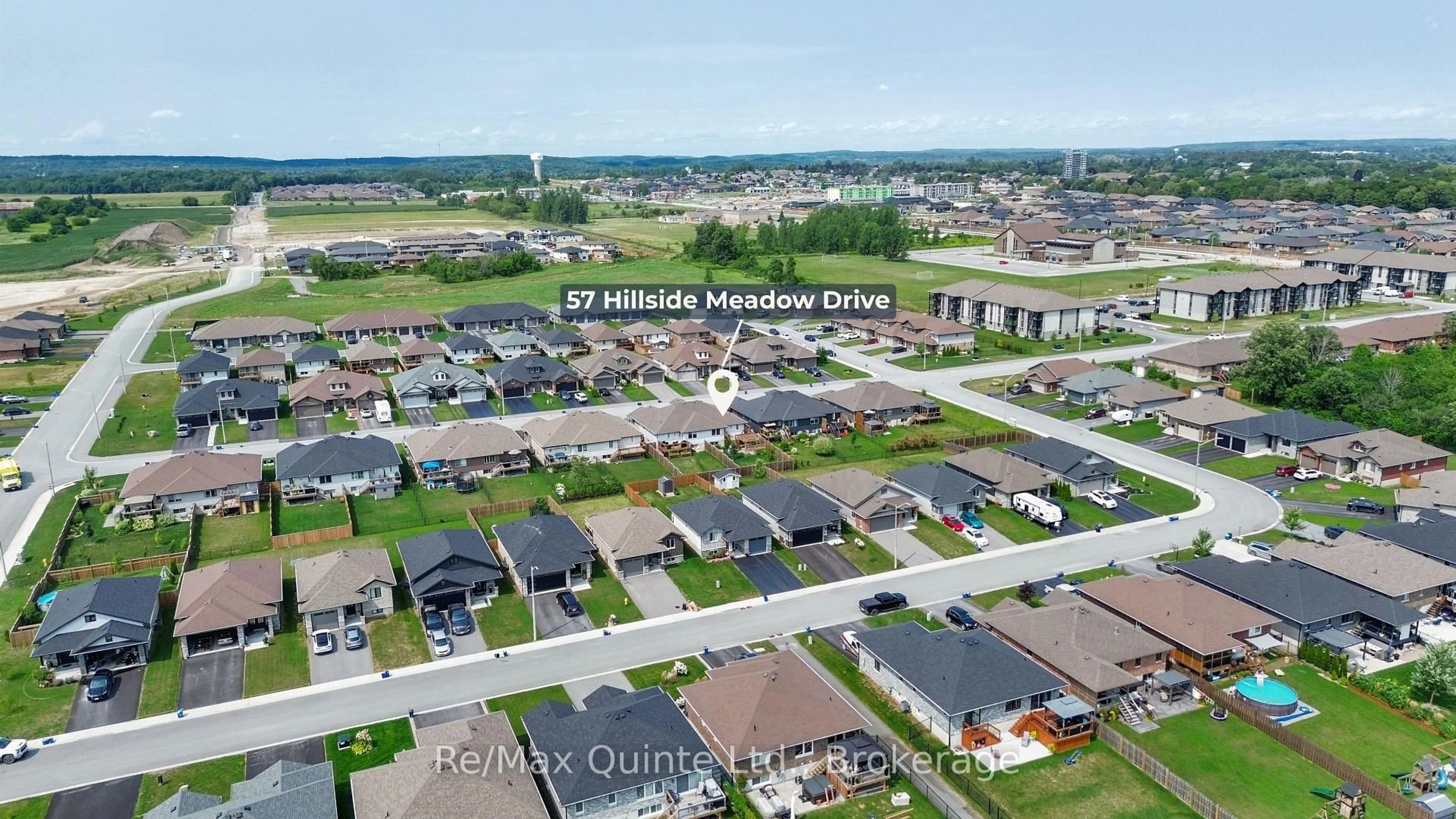 A pic from outside/outdoor area/front of a property/back of a property/a pic from drone, street for 57 Hillside Meadow Dr, Quinte West Ontario K8V 0J5