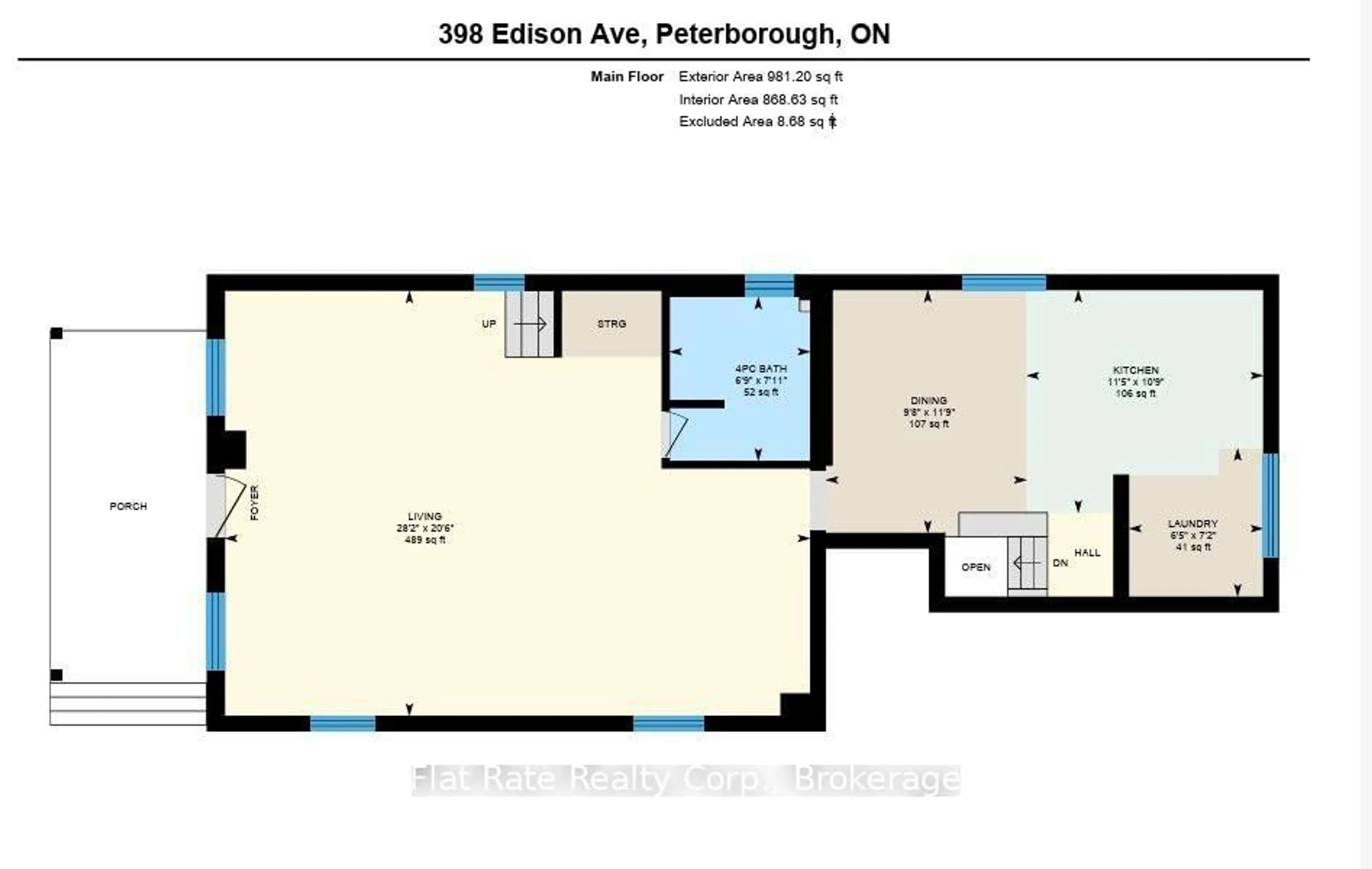 Floor plan for 398 EDISON Ave, Peterborough Ontario K9J 4G3