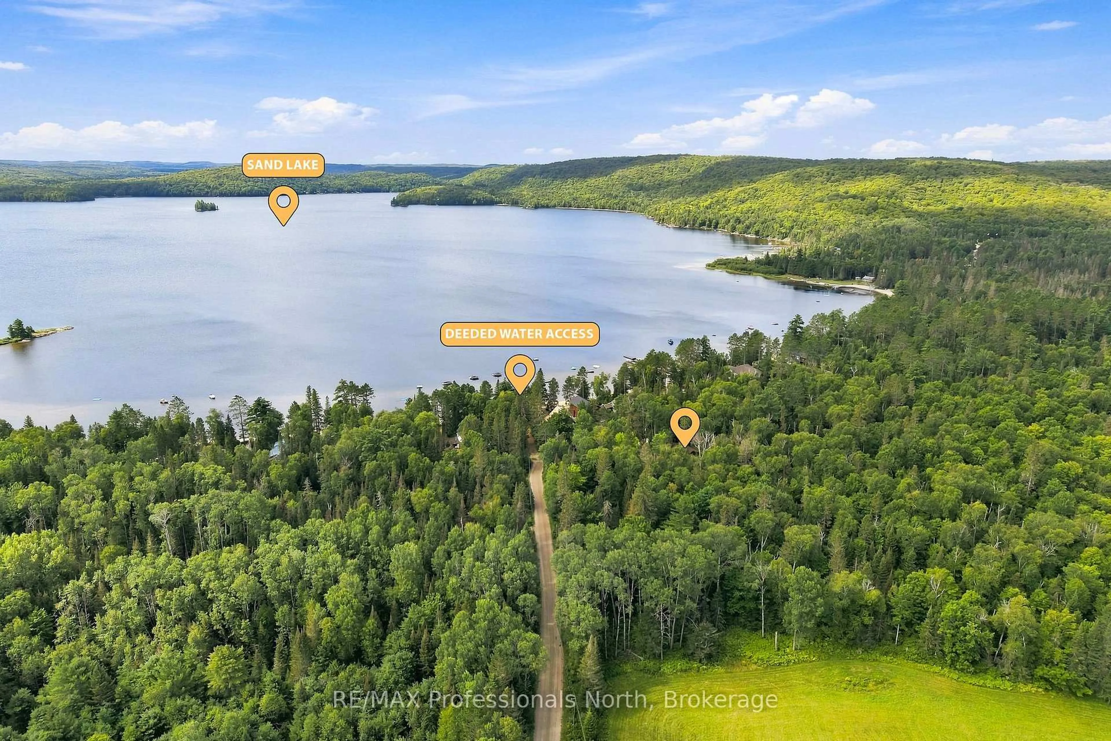 A pic from outside/outdoor area/front of a property/back of a property/a pic from drone, water/lake/river/ocean view for 85 Buckley's Rd, Kearney Ontario P0A 1M0