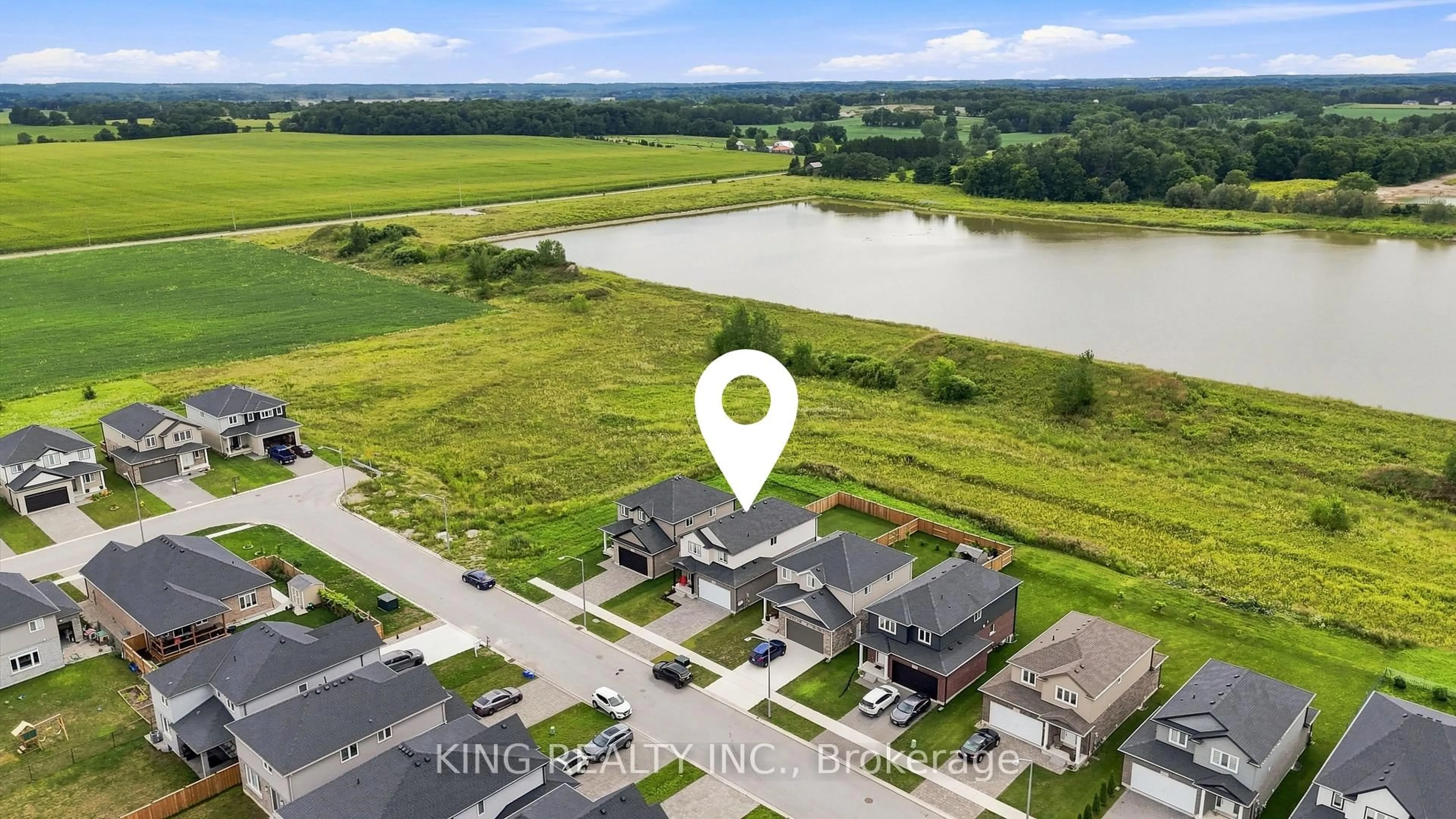 A pic from outside/outdoor area/front of a property/back of a property/a pic from drone, water/lake/river/ocean view for 63 Rosina Lane, Zorra Ontario N0M 2M0