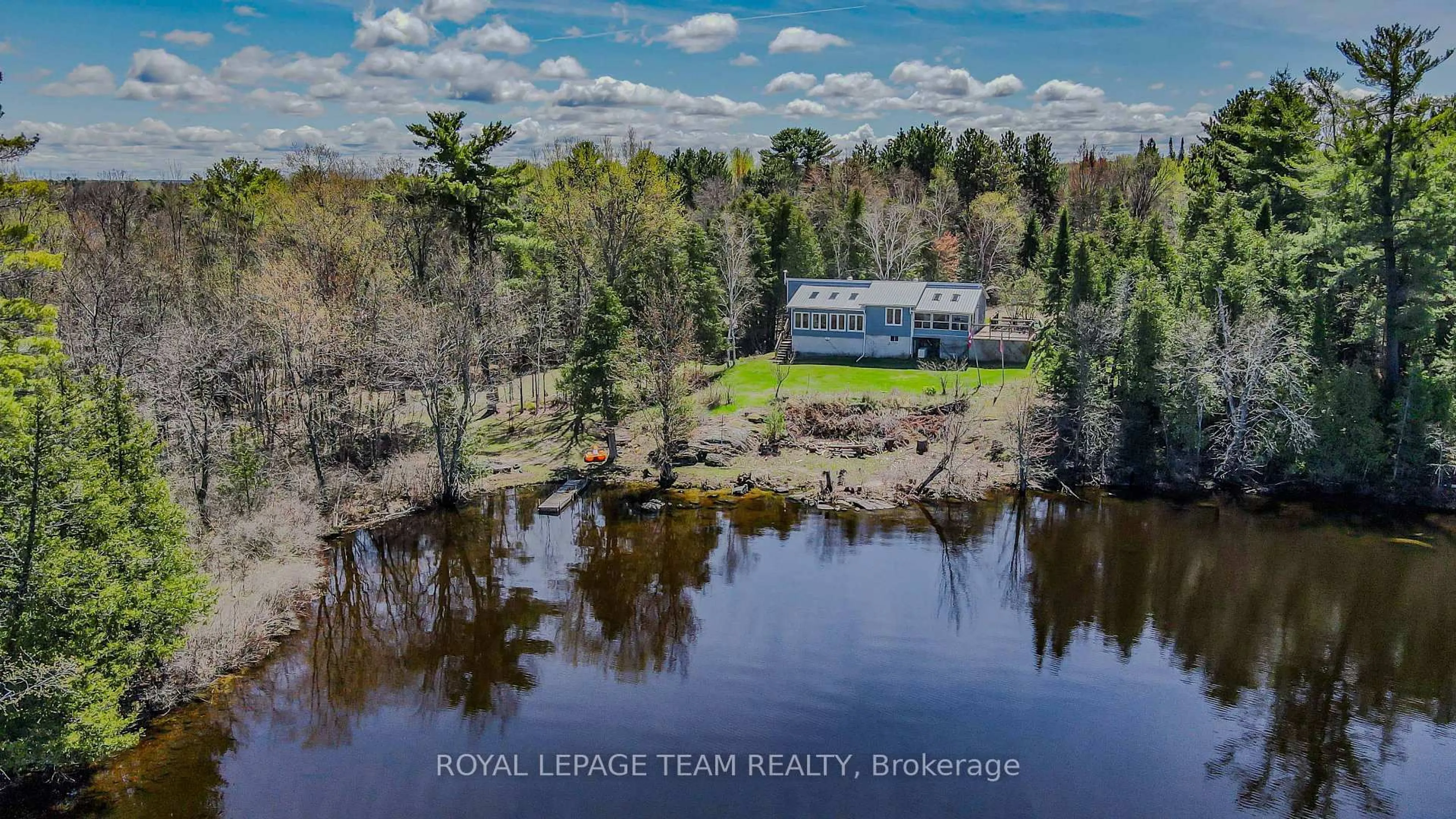 A pic from outside/outdoor area/front of a property/back of a property/a pic from drone, water/lake/river/ocean view for 204B Hawkins Dr, Killaloe Ontario K0J 2A0