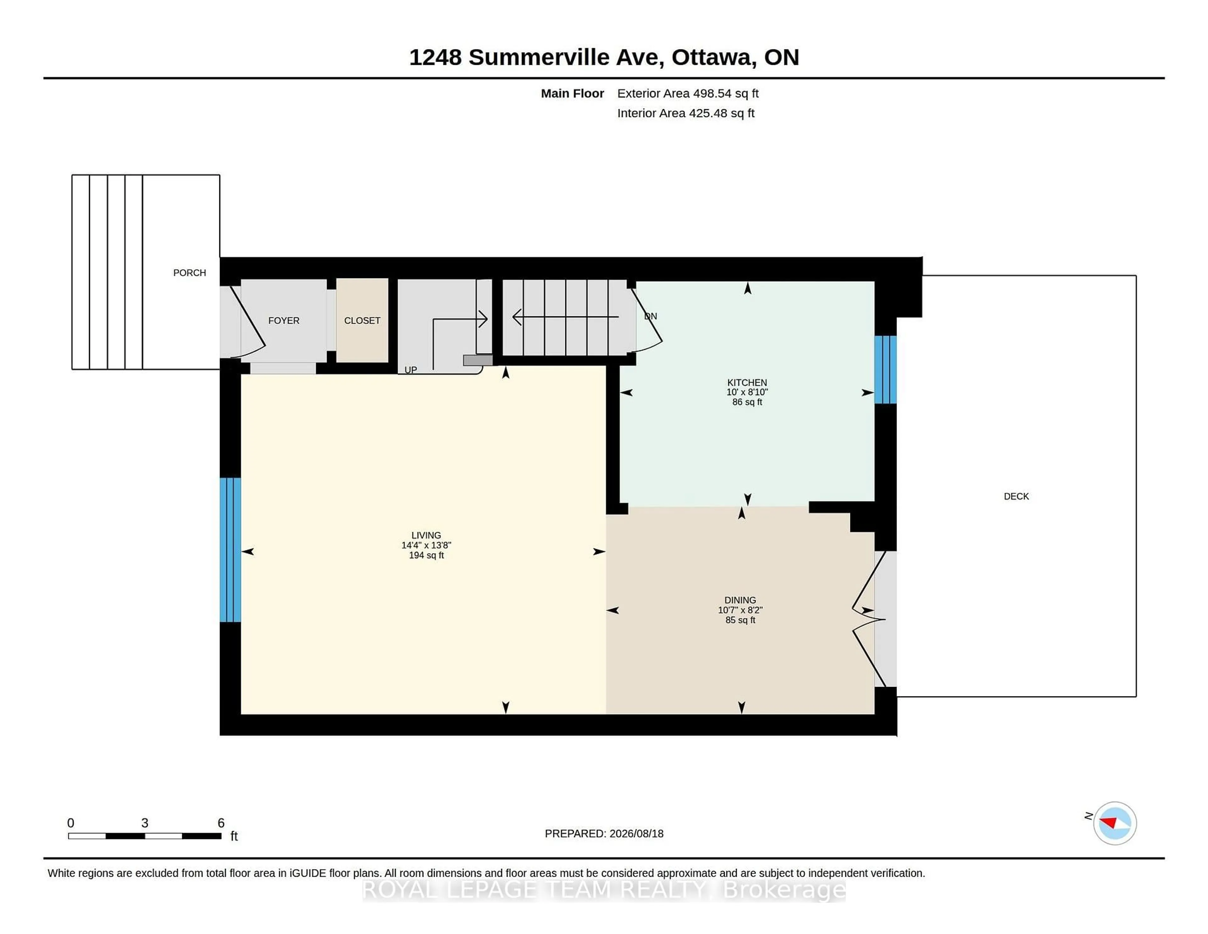 Floor plan for 1248 Summerville Ave, Ottawa Ontario K1Z 8G5